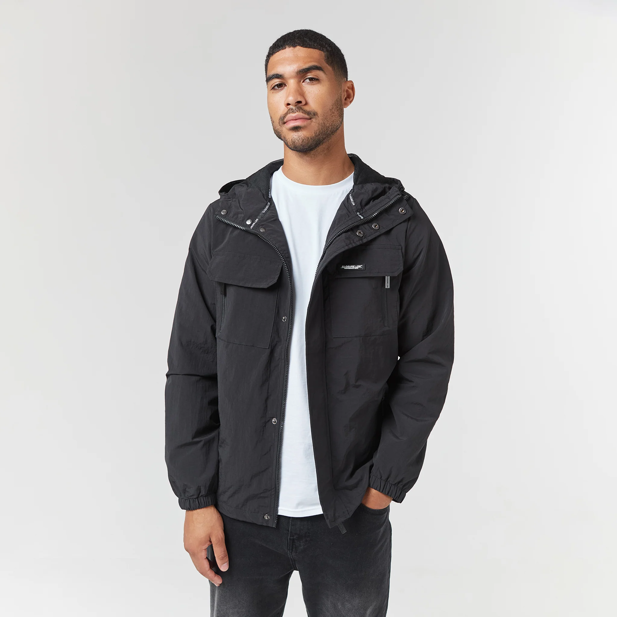 Crinkle Nylon Jacket | Black - Image 8