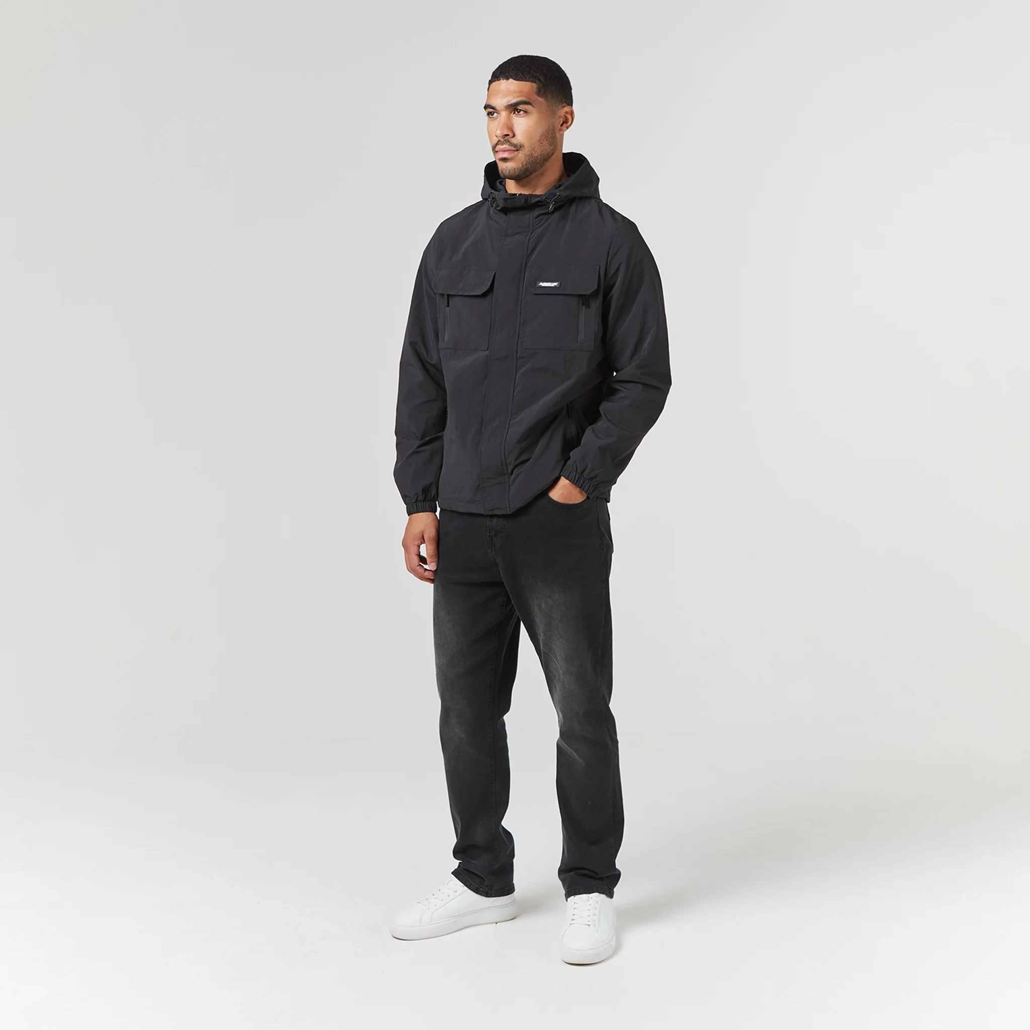 Crinkle Nylon Jacket | Black - Image 9