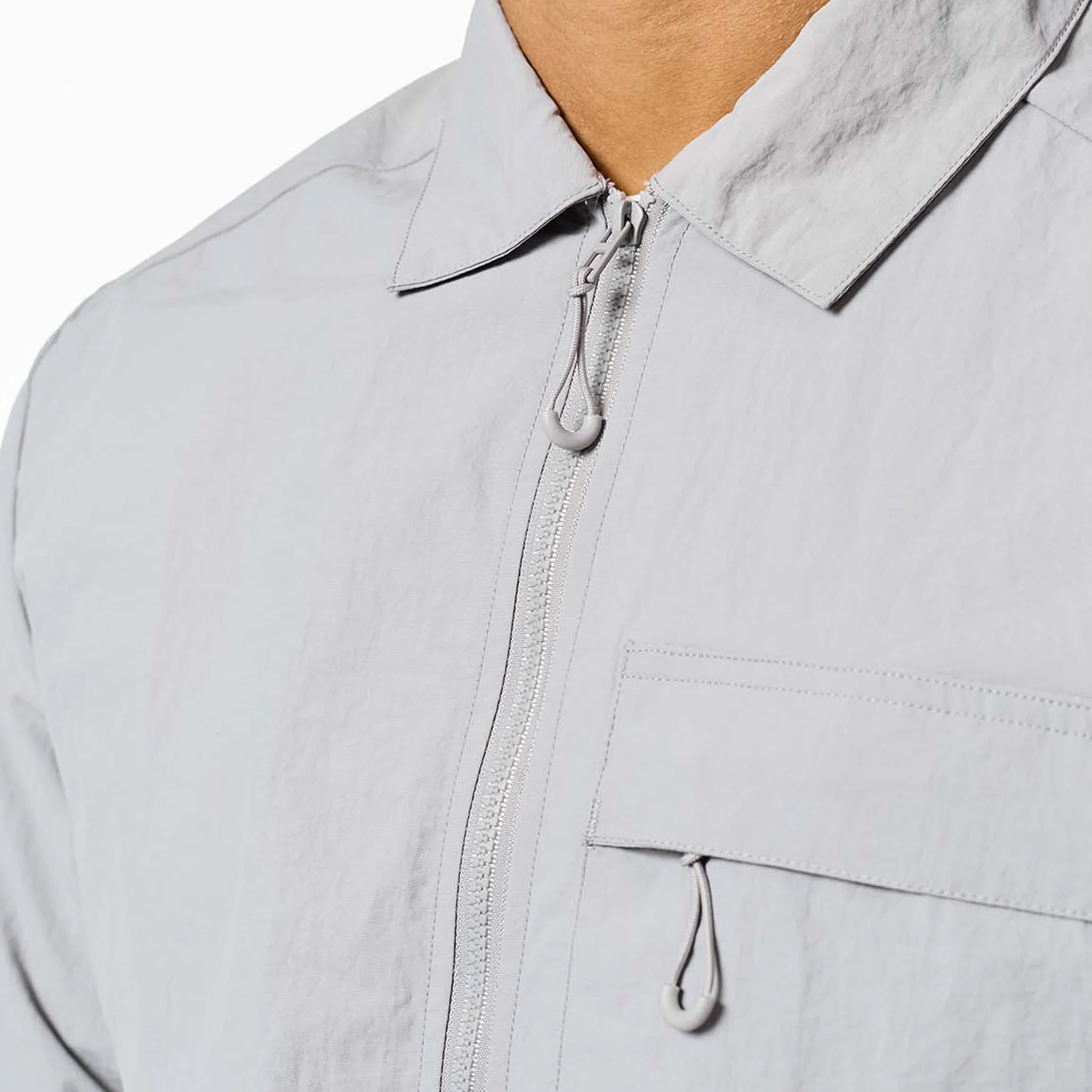 Crinkle Nylon Tech Overshirt | Frost Grey - Image 5
