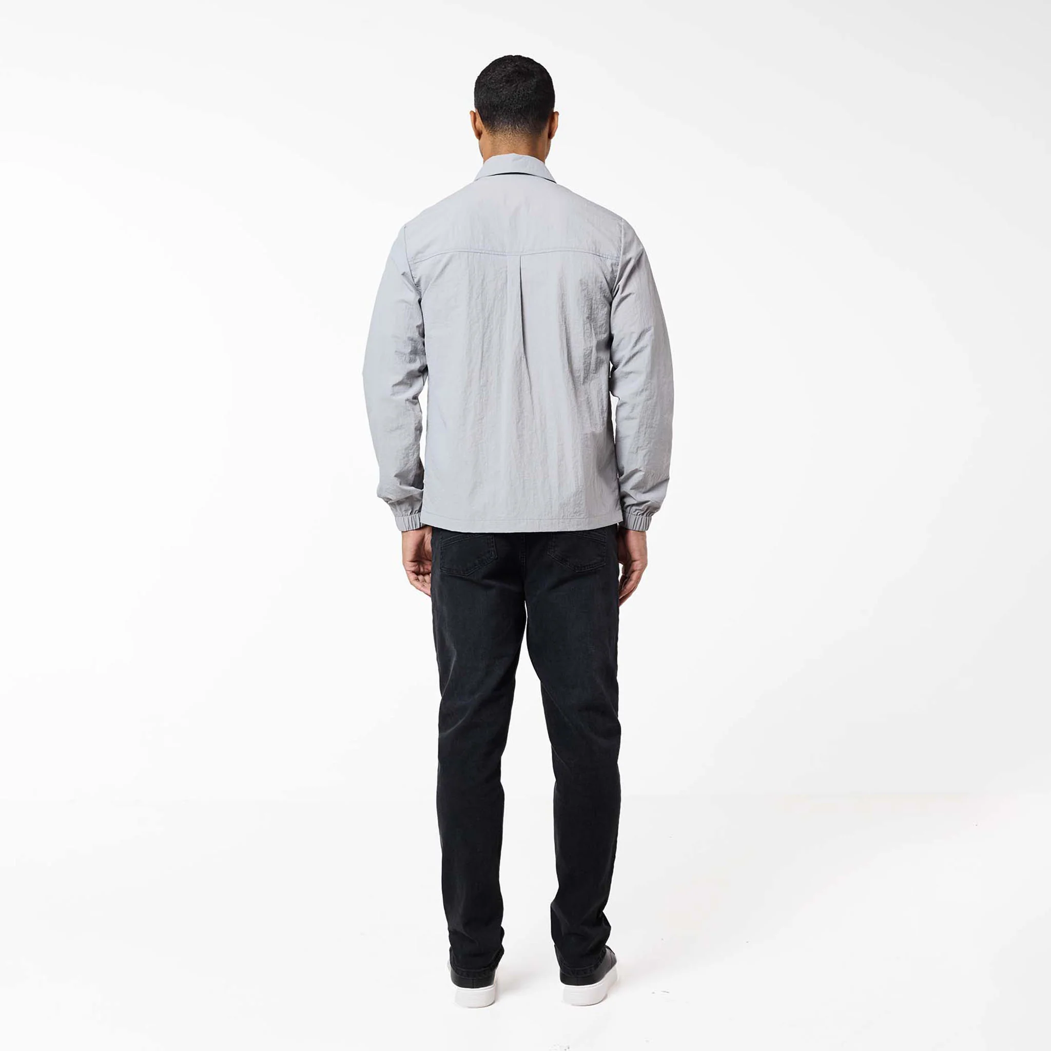 Crinkle Nylon Tech Overshirt | Frost Grey - Image 7