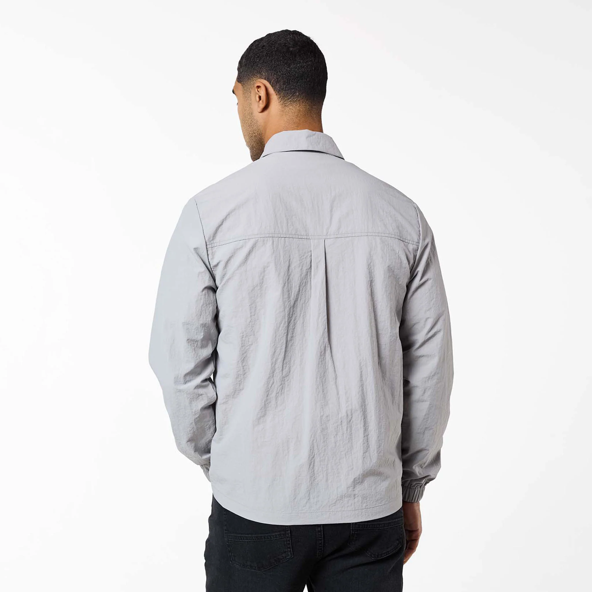 Crinkle Nylon Tech Overshirt | Frost Grey - Image 8