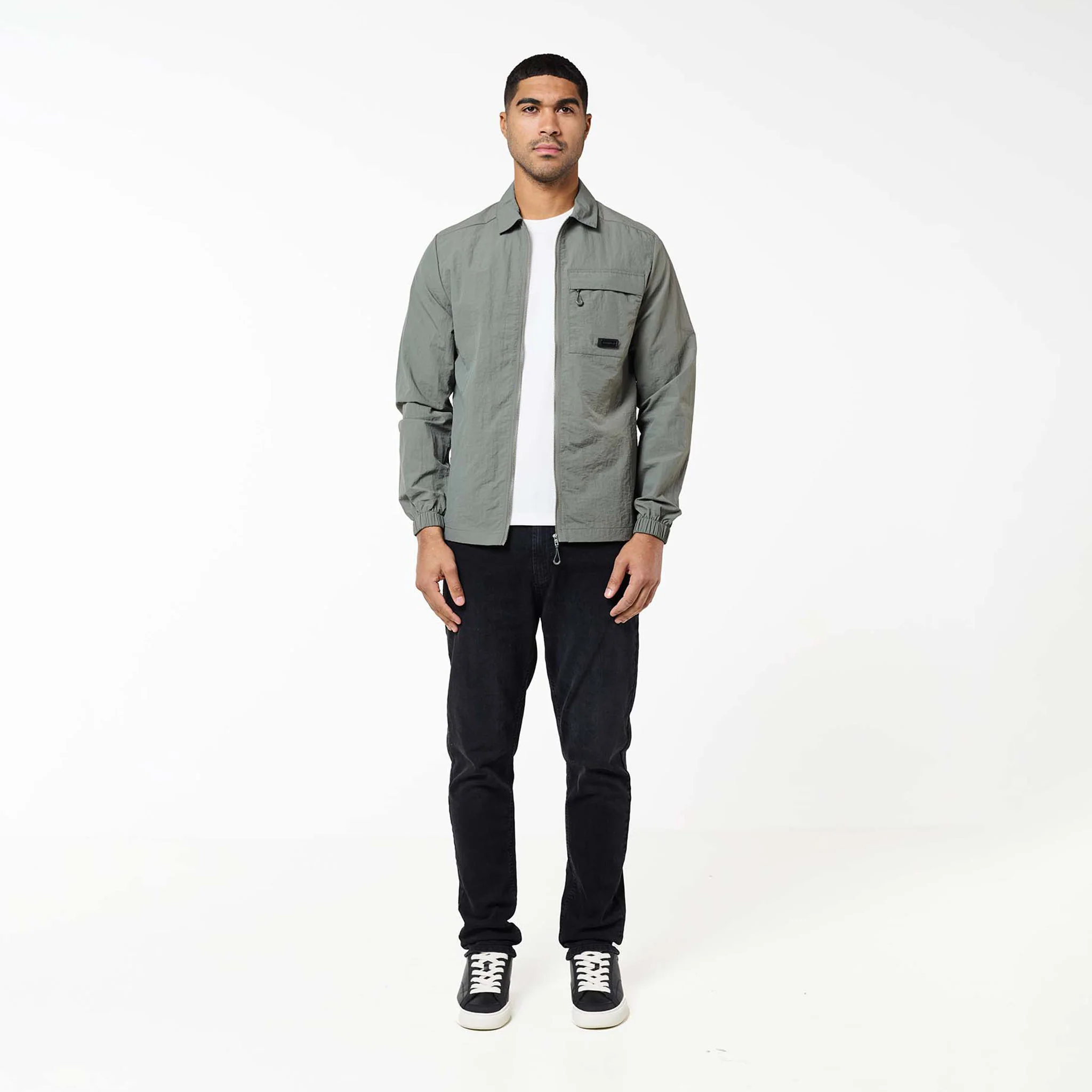 Crinkle Nylon Tech Overshirt | Olive - Image 5