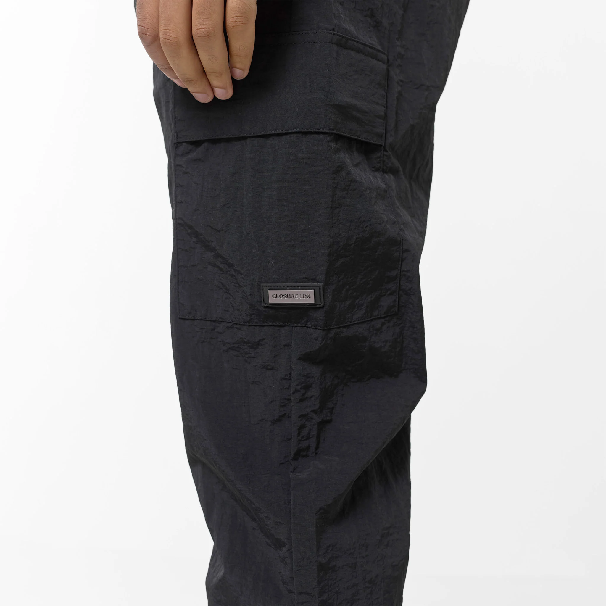Crinkle Nylon Tech Utility Pant | Black - Image 6