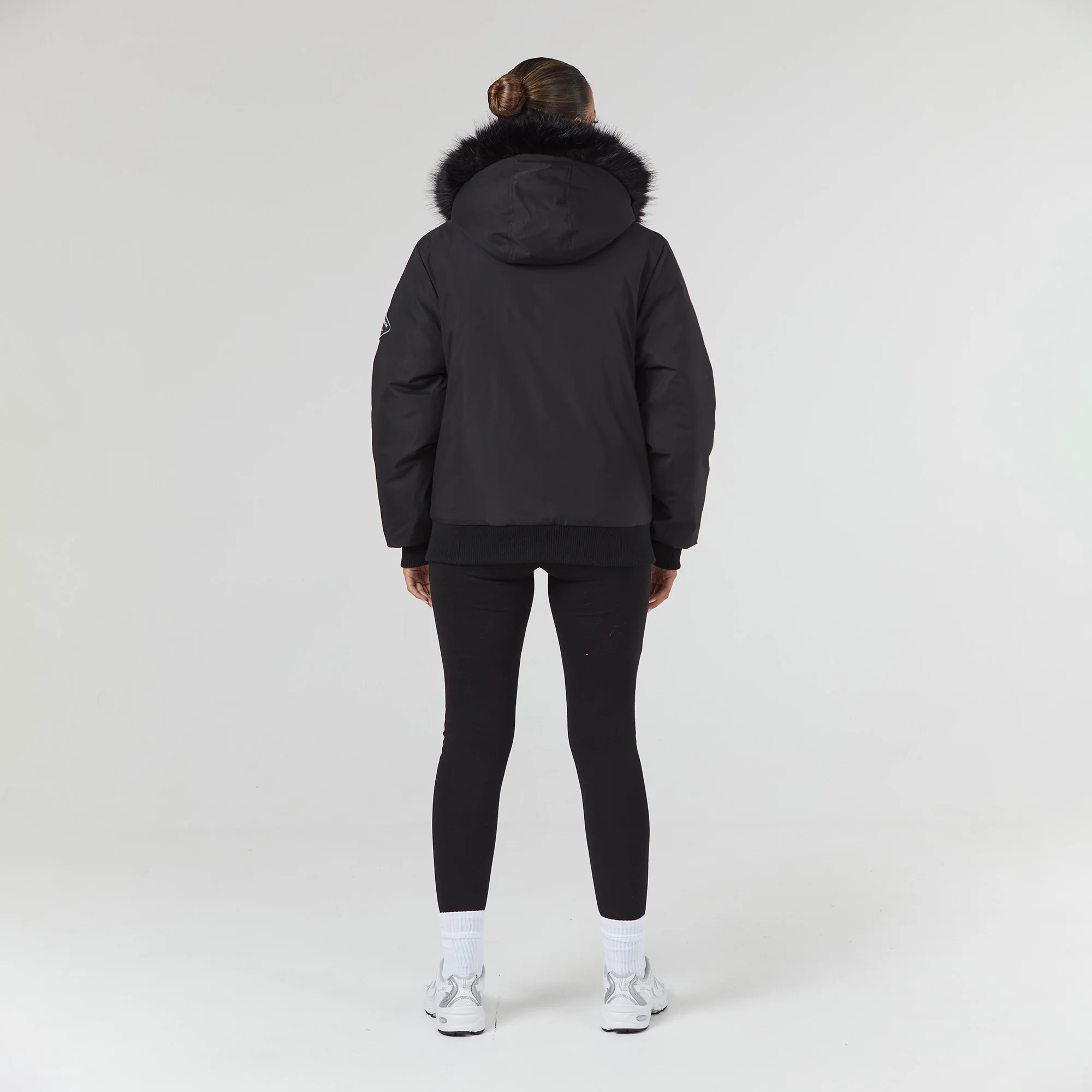 Faux Fur Cropped Parka | Black - Image 10