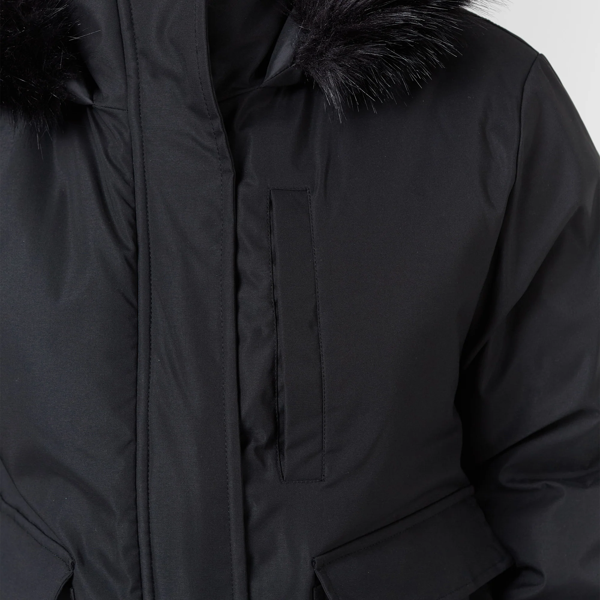 Faux Fur Cropped Parka | Black - Image 4