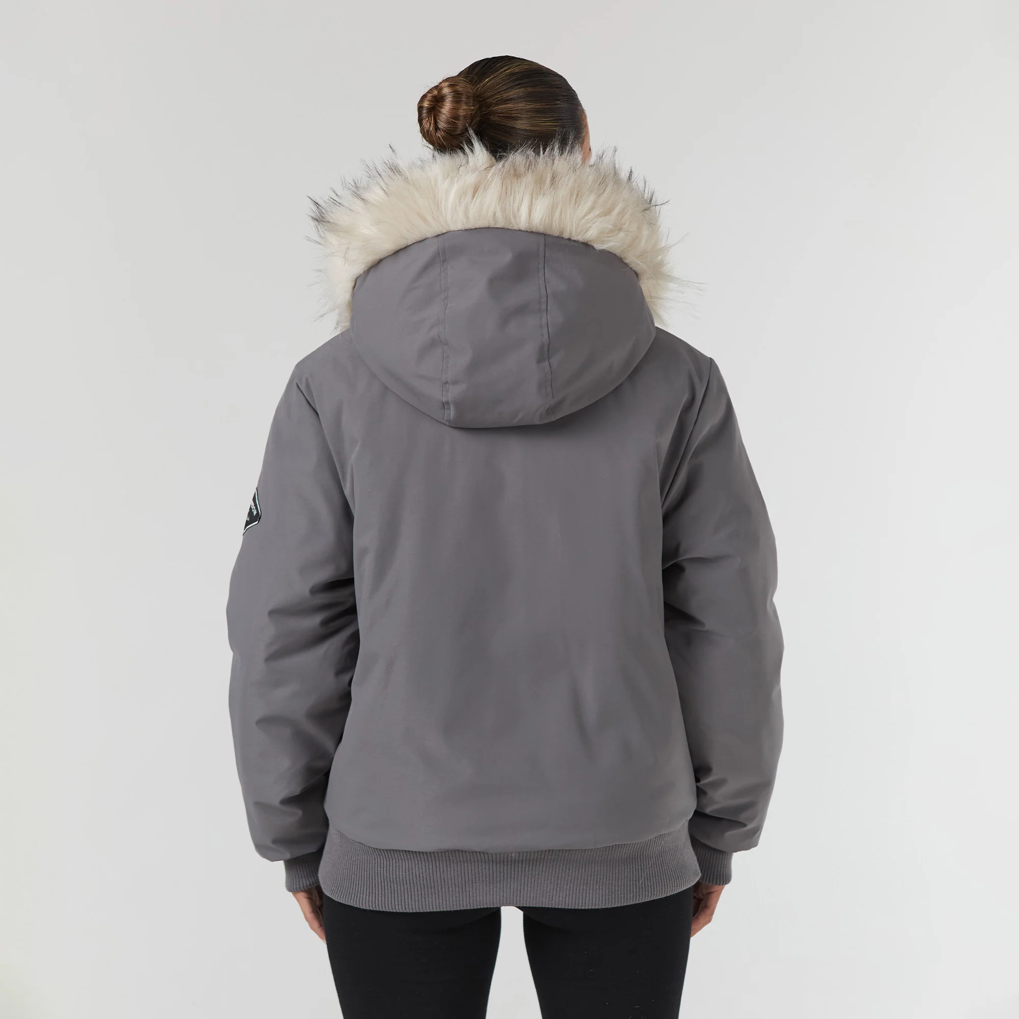 Faux Fur Cropped Parka | Charcoal - Image 4