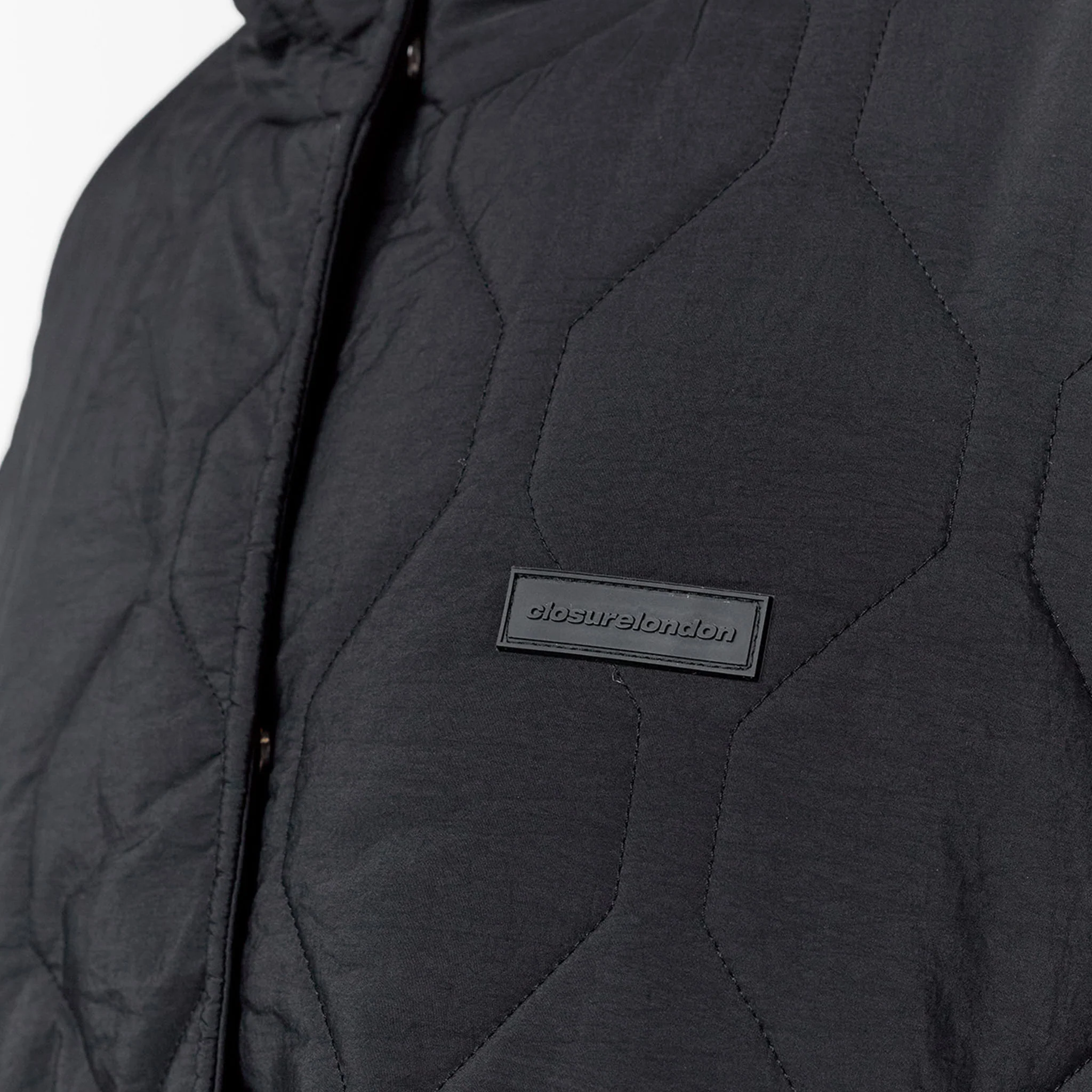 Cross Quilt Longline Duvet Coat | Black - Image 3