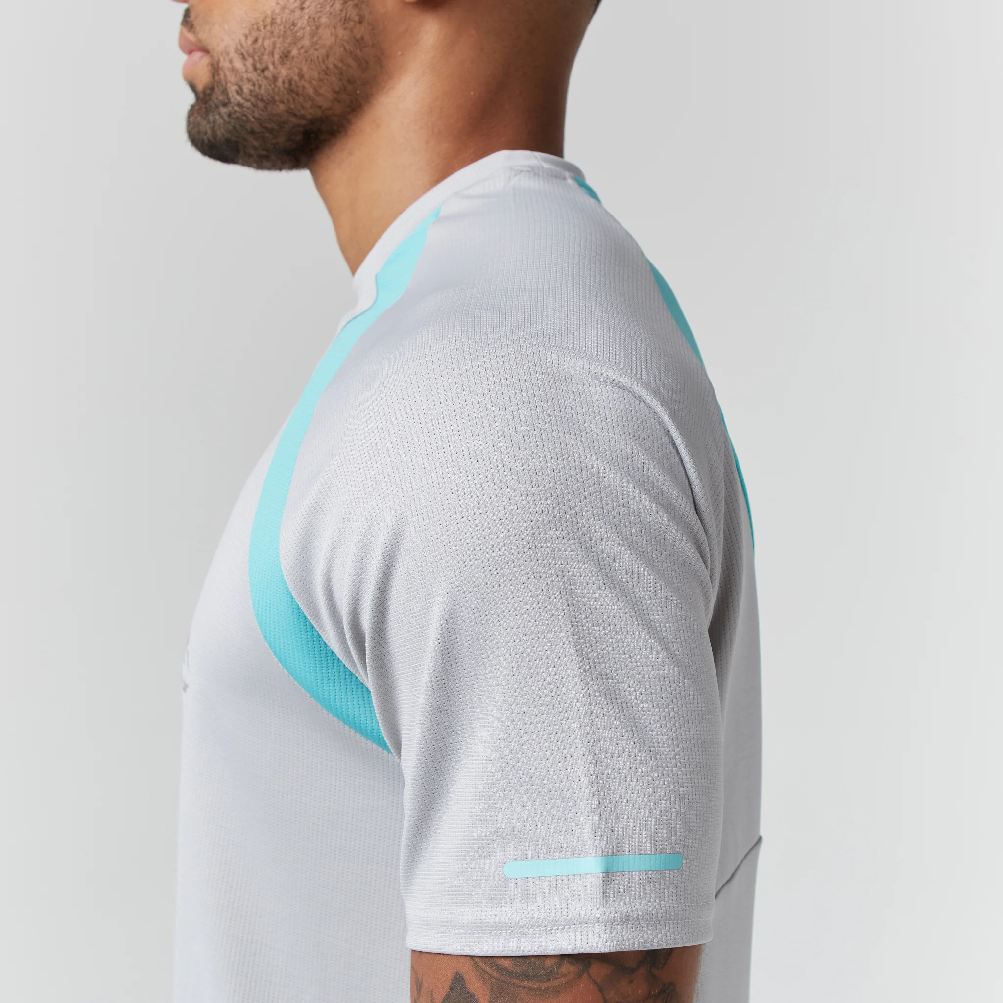 Cut & Sew Stripe Training Twinset I Ice Grey Aqua - Image 4