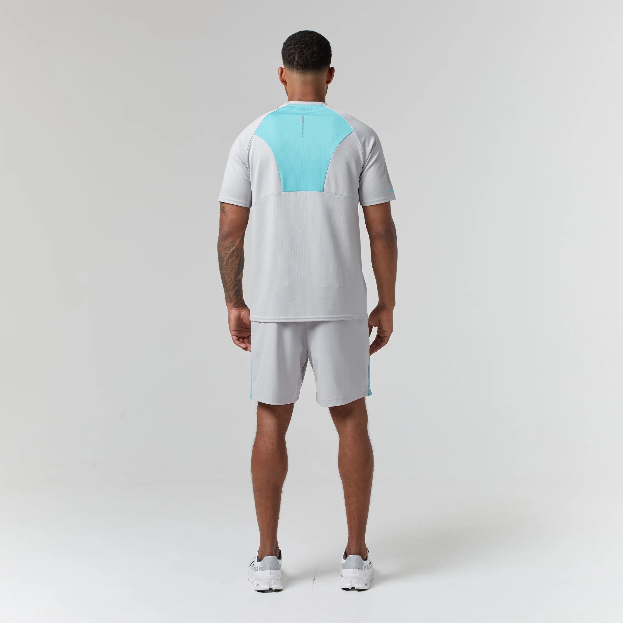 Cut & Sew Stripe Training Twinset I Ice Grey Aqua - Image 7