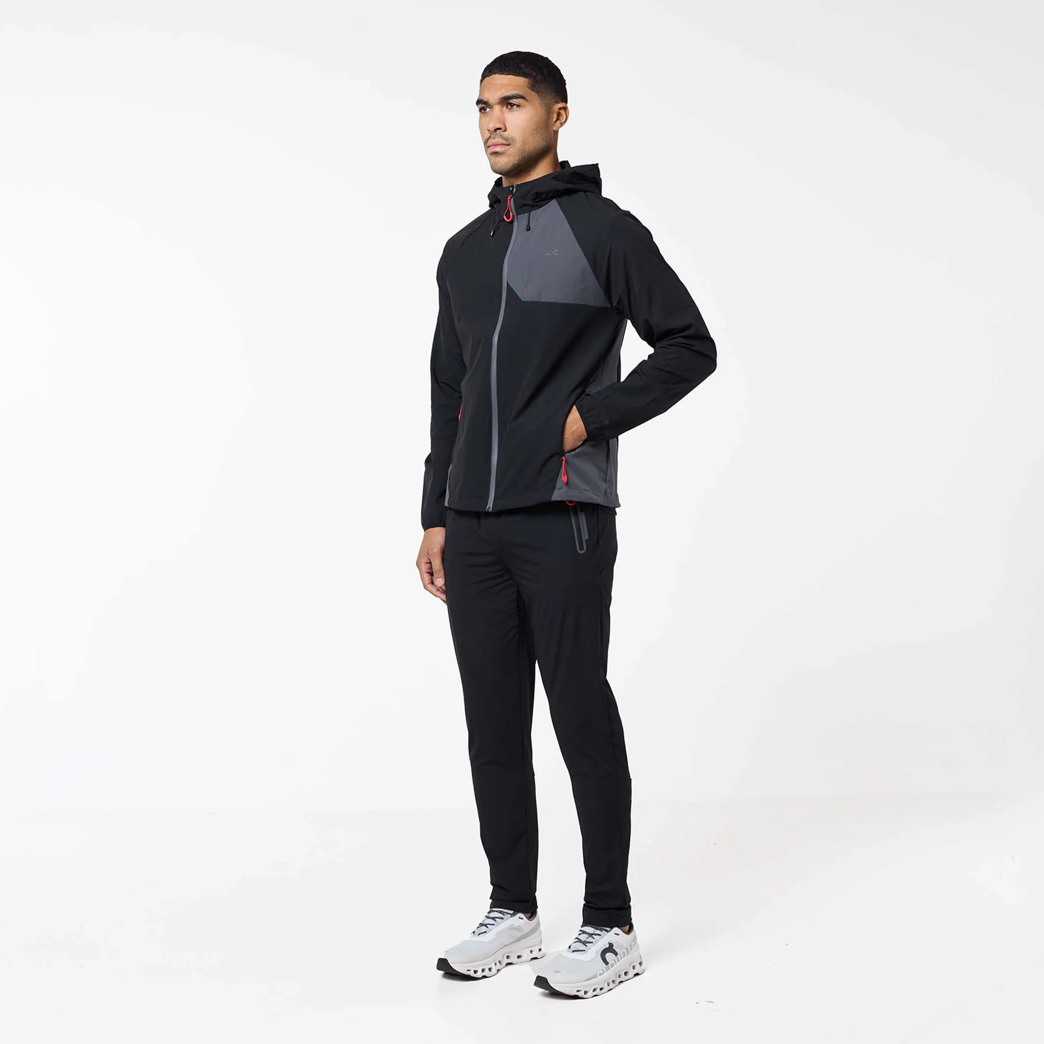 Cyclone Contrast Tracksuit | Black/Graphite/Red - Image 11