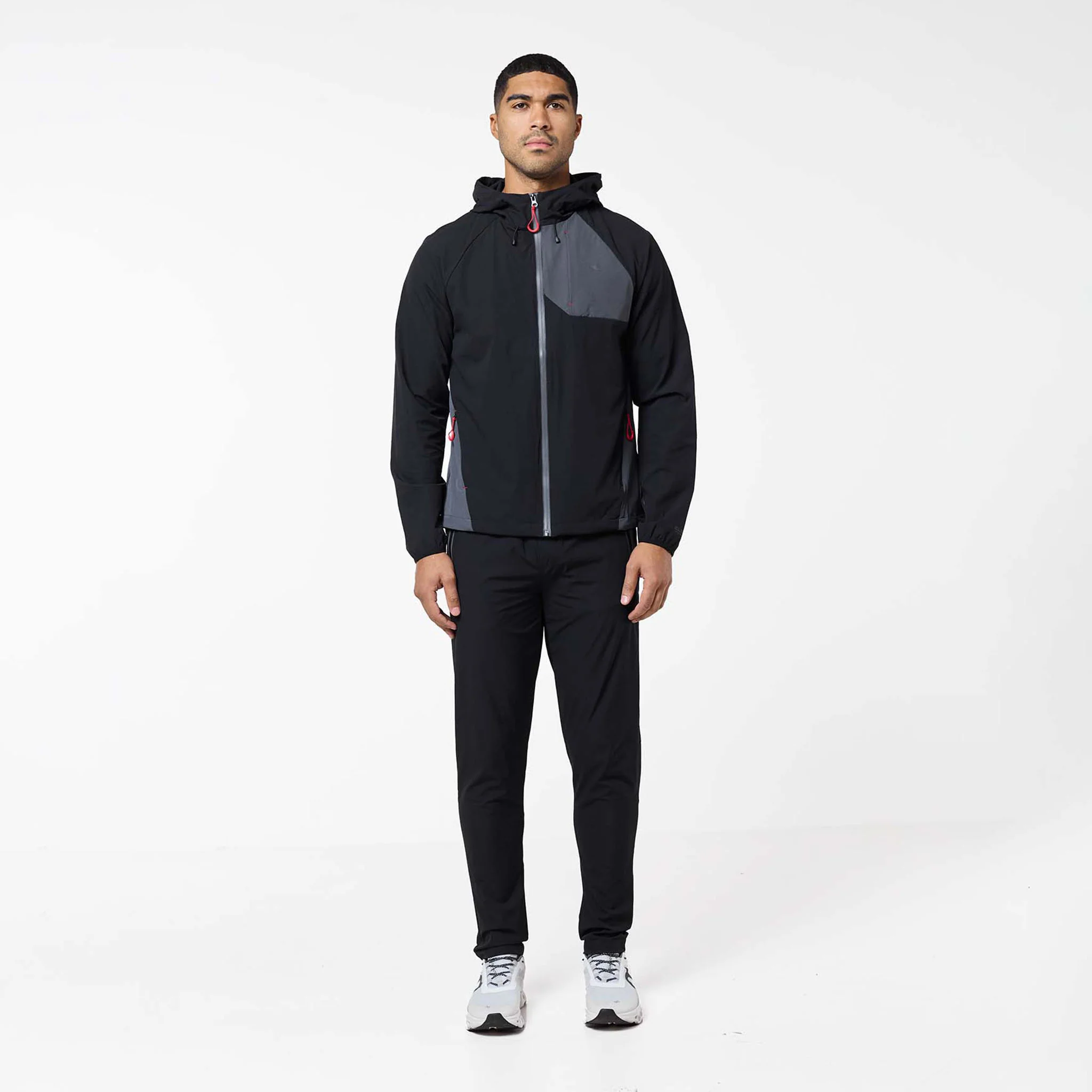 Cyclone Contrast Tracksuit | Black/Graphite/Red - Image 6