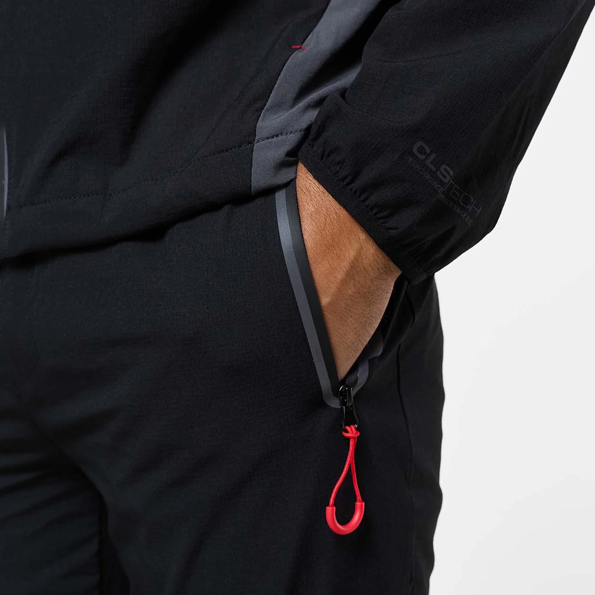 Cyclone Contrast Tracksuit | Black/Graphite/Red - Image 9
