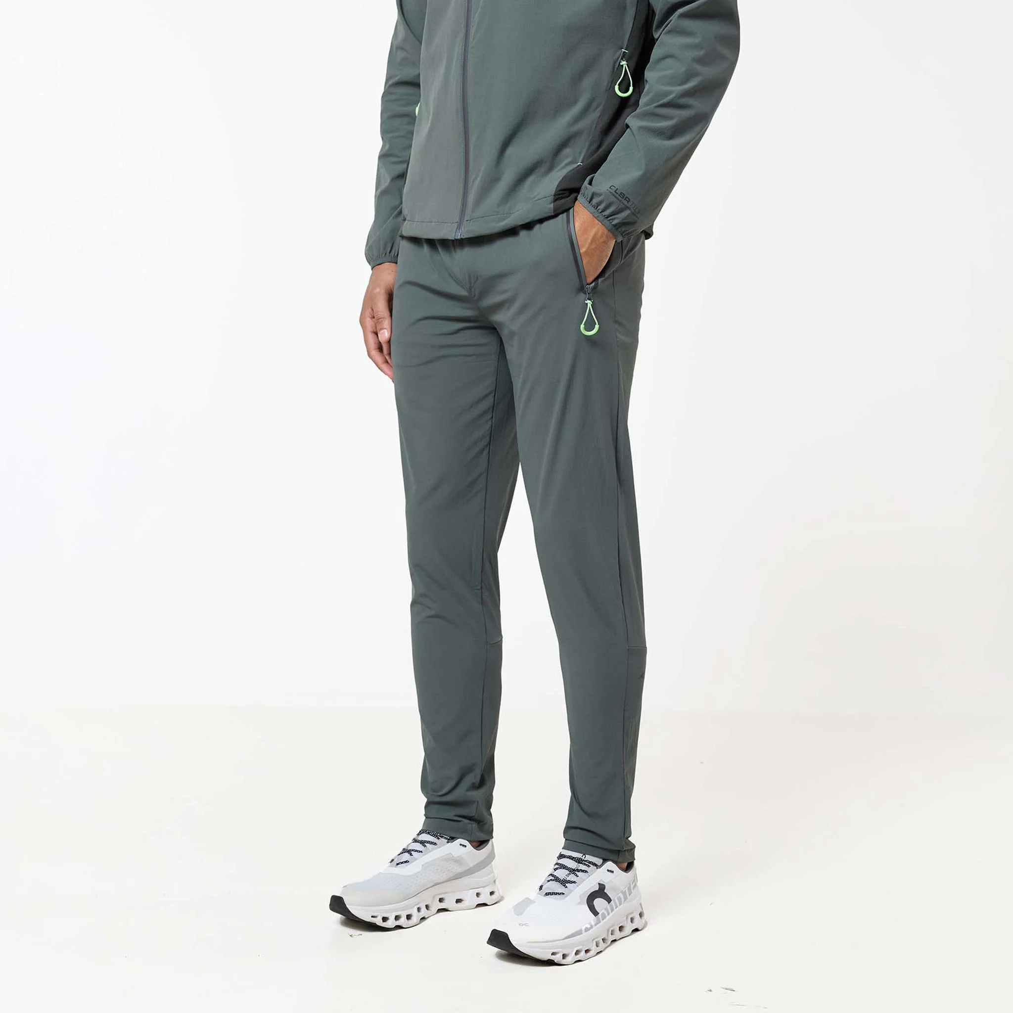 Cyclone Contrast Tracksuit | Forest/Neon Green - Image 10