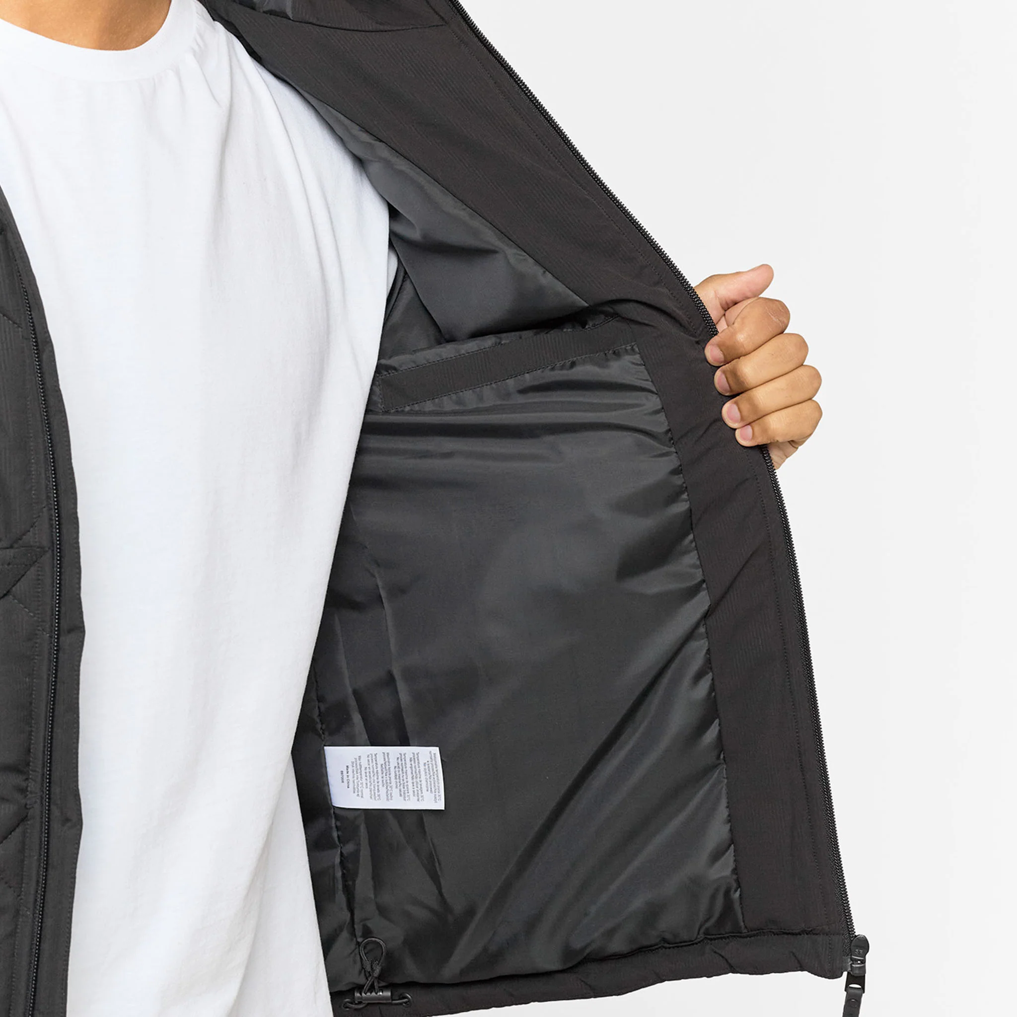 Diamond Quilted Pocket Puffer Jacket | Black - Image 6