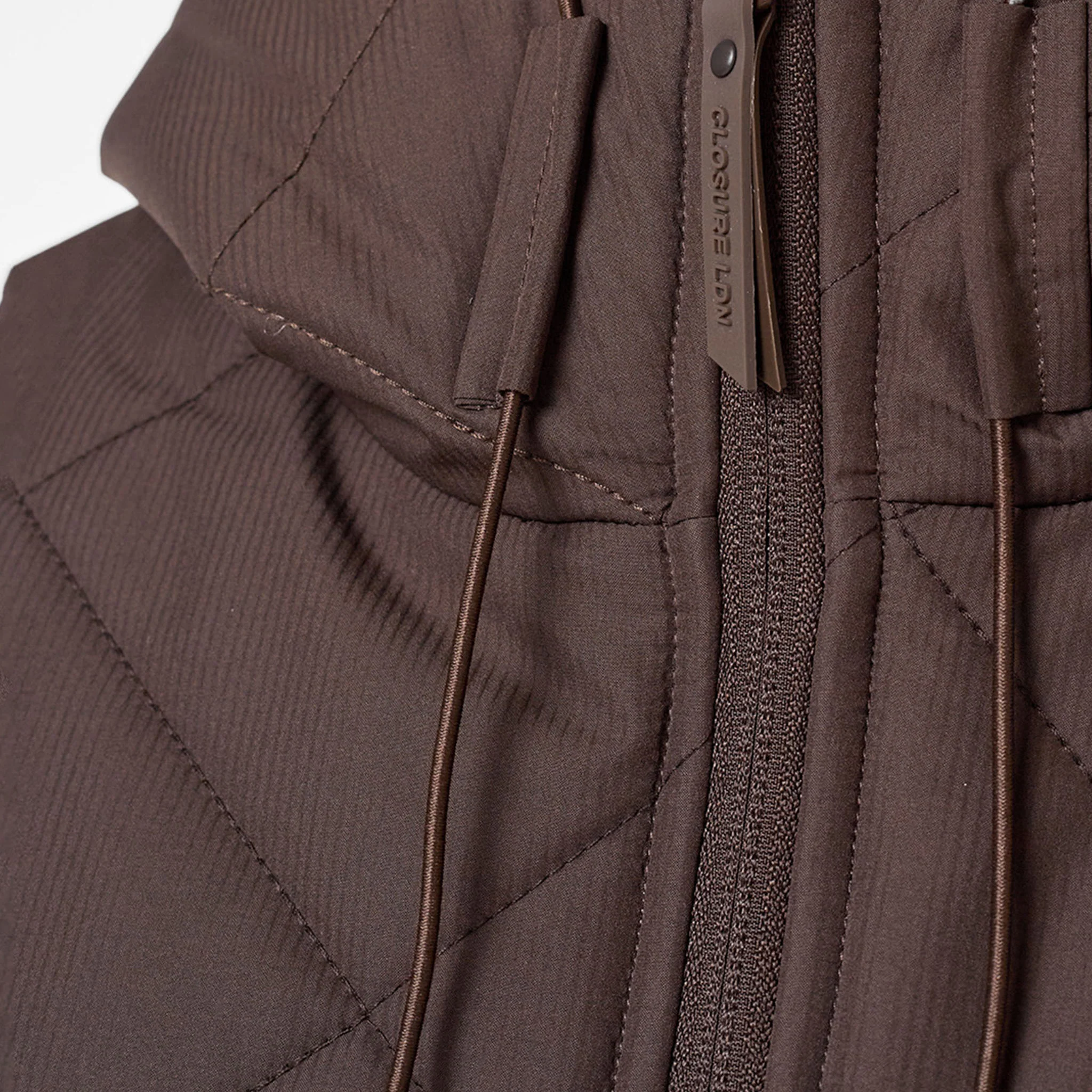 Diamond Quilted Pocket Puffer Jacket | Brown - Image 6