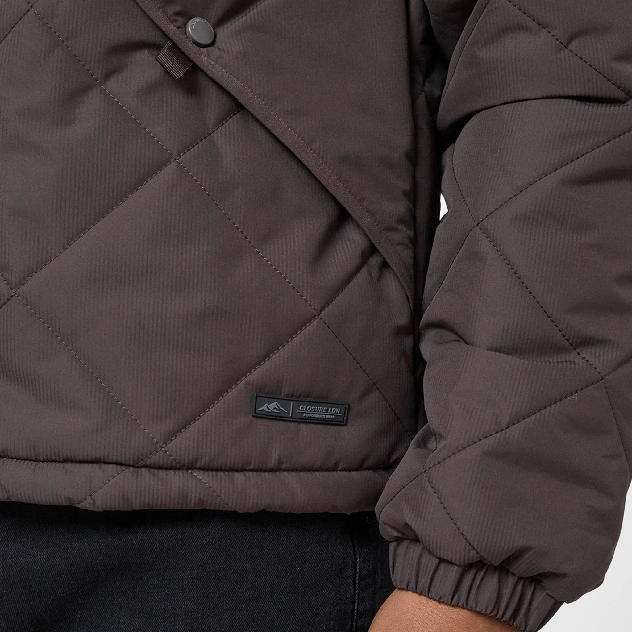 Diamond Quilted Pocket Puffer Jacket | Brown - Image 7