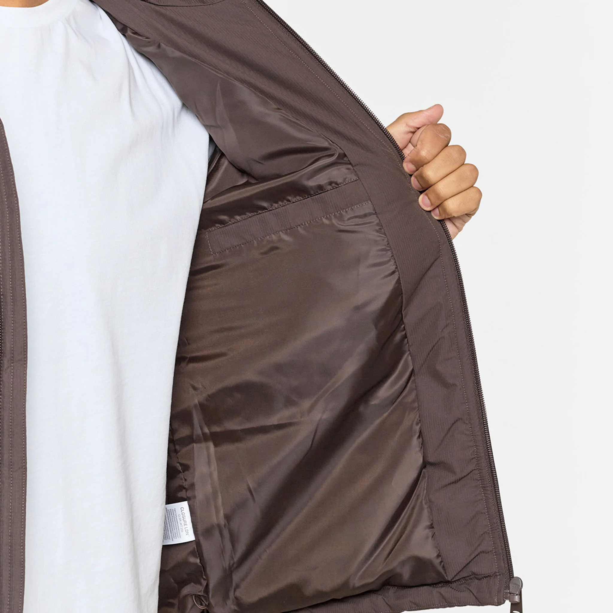 Diamond Quilted Pocket Puffer Jacket | Brown - Image 8