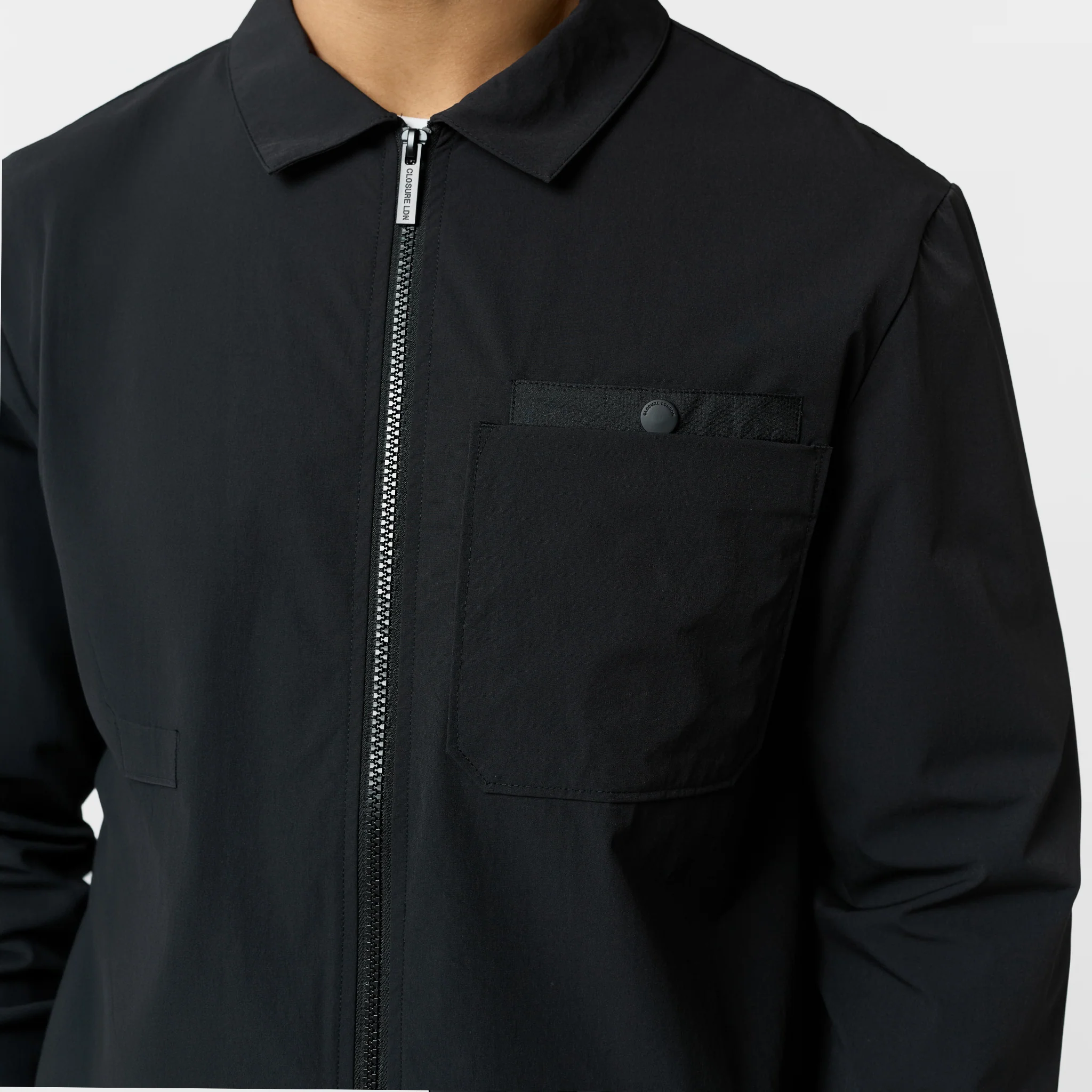 Double Pocket Tech Overshirt | Black - Image 5