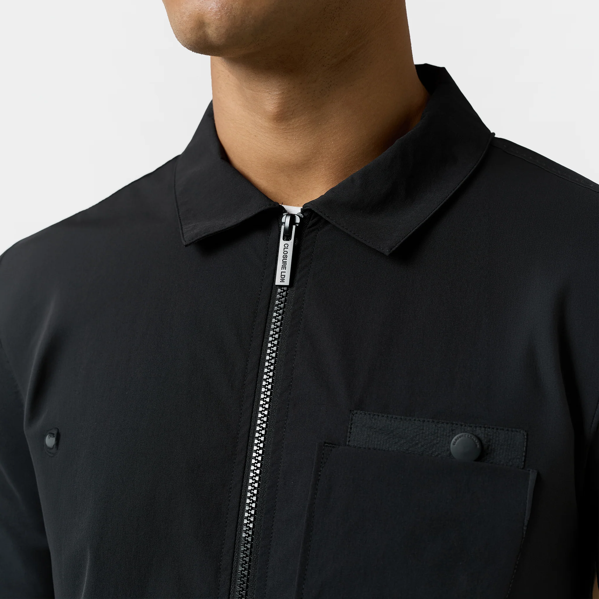 Double Pocket Tech Overshirt | Black - Image 6