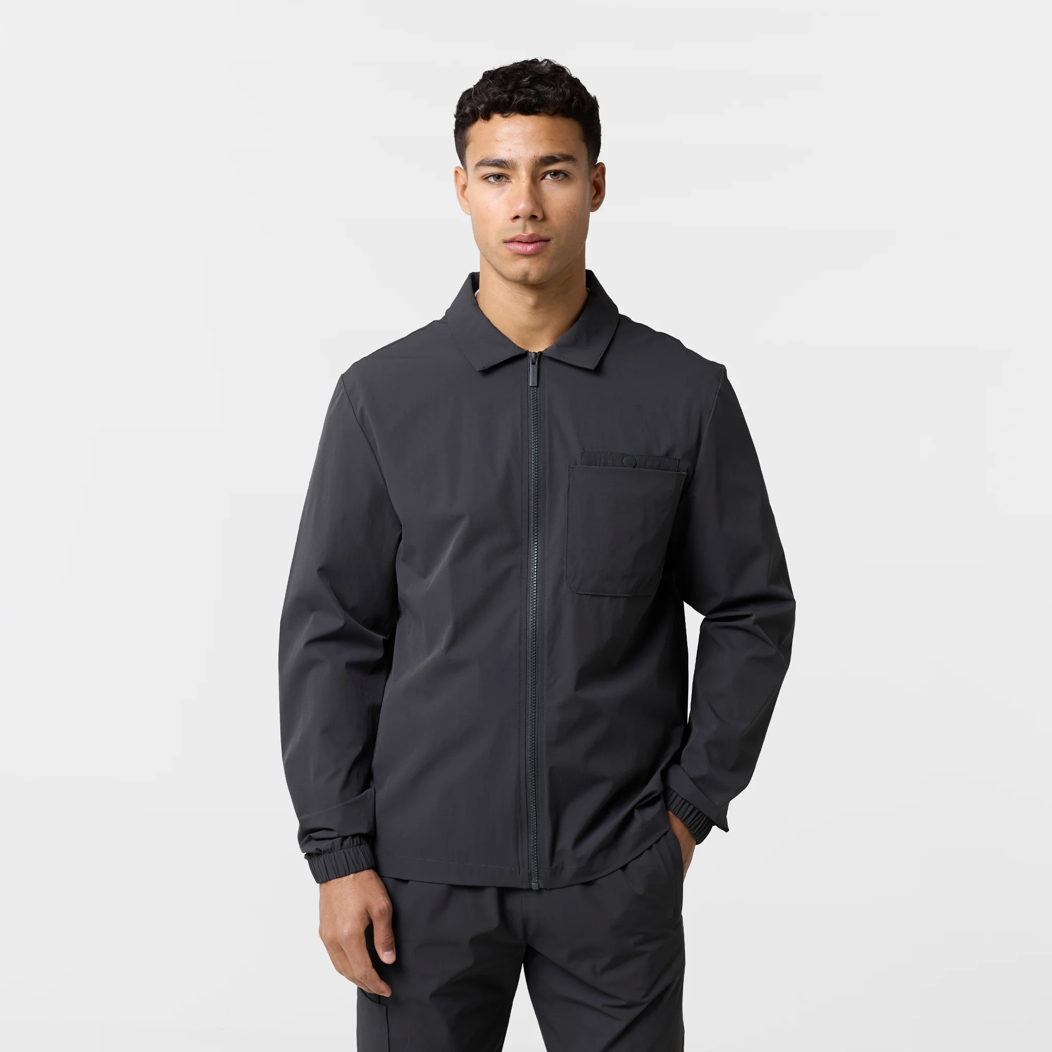 Double Pocket Tech Overshirt | Charcoal - Image 3