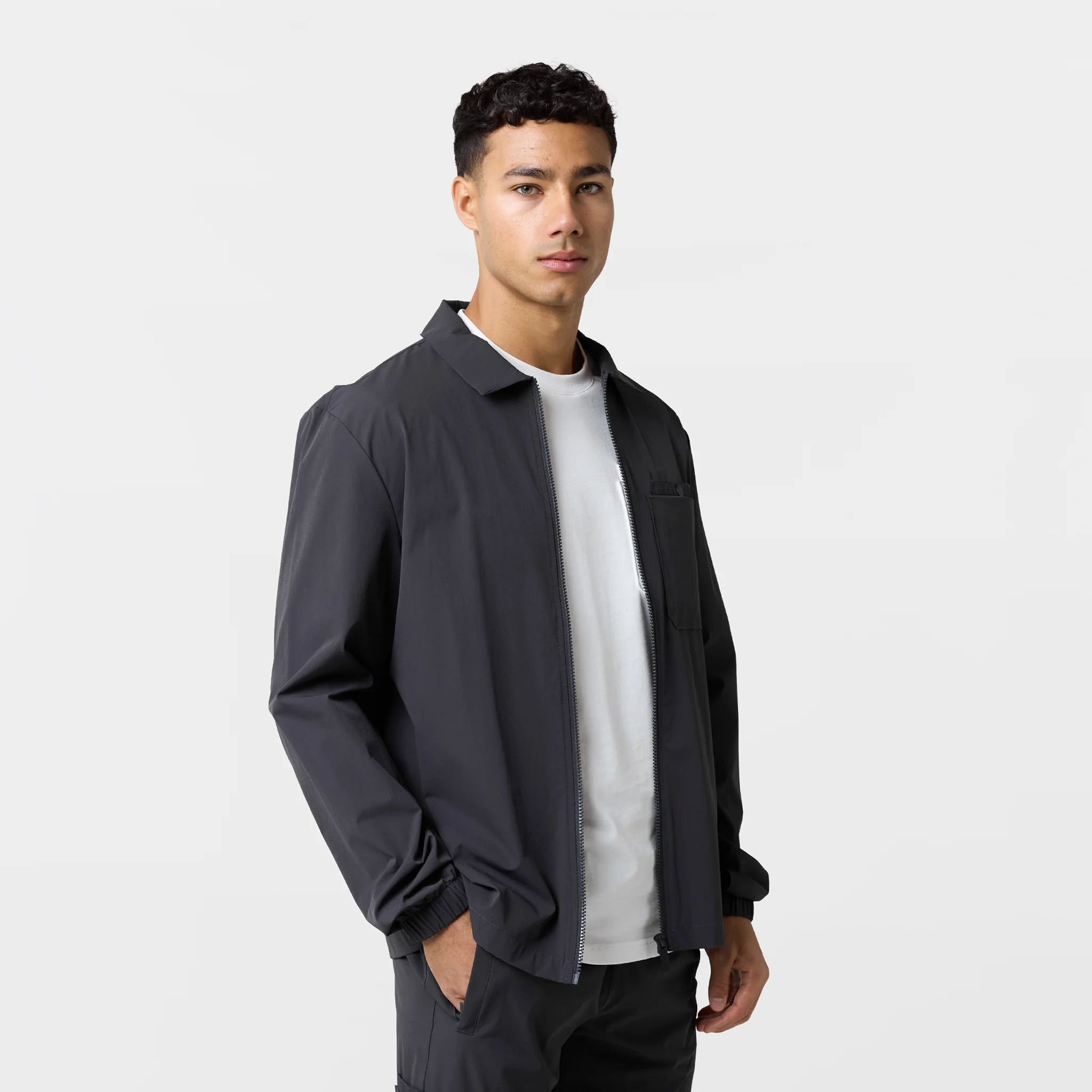 Double Pocket Tech Overshirt | Charcoal - Image 4