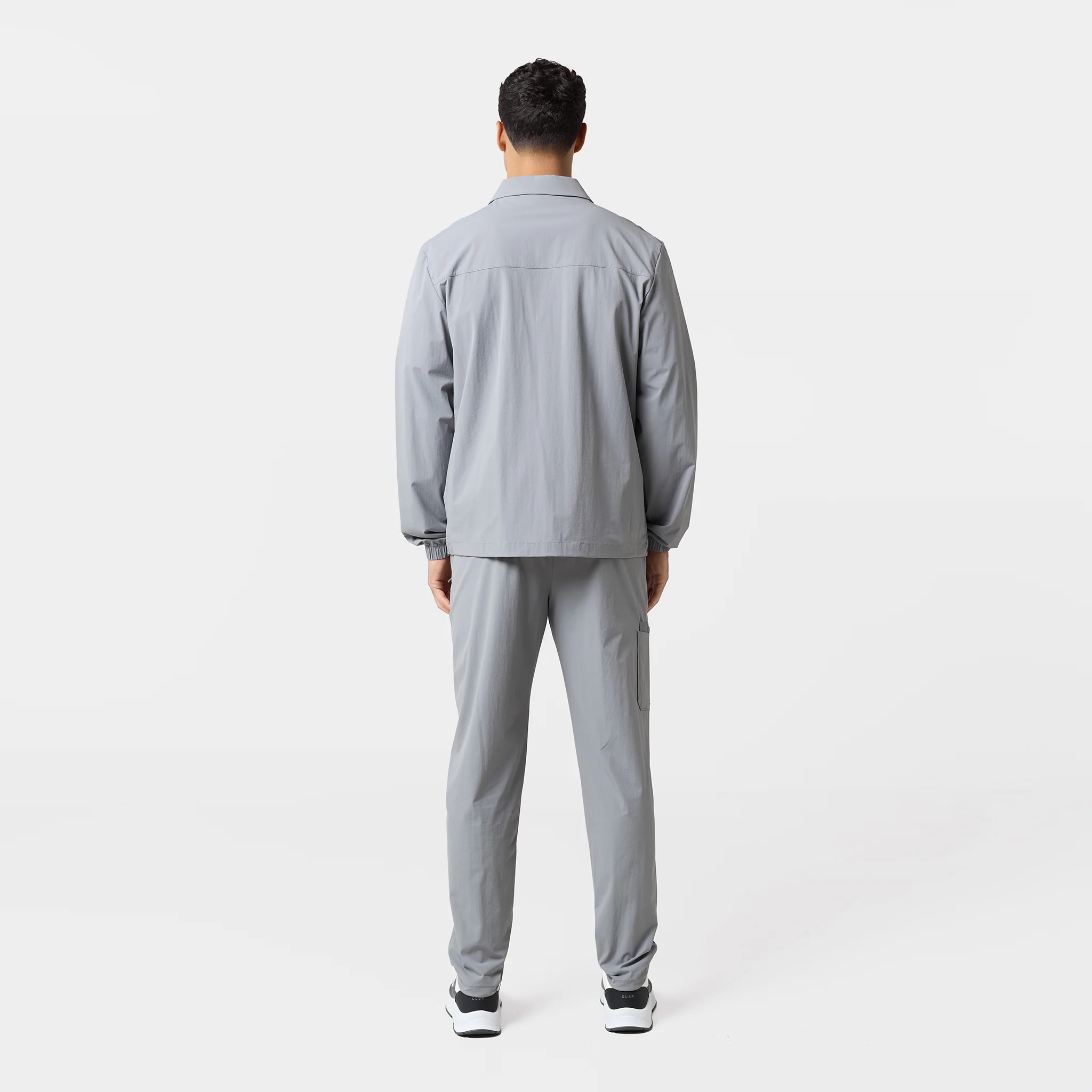Double Pocket Tech Overshirt | Mid Grey - Image 6