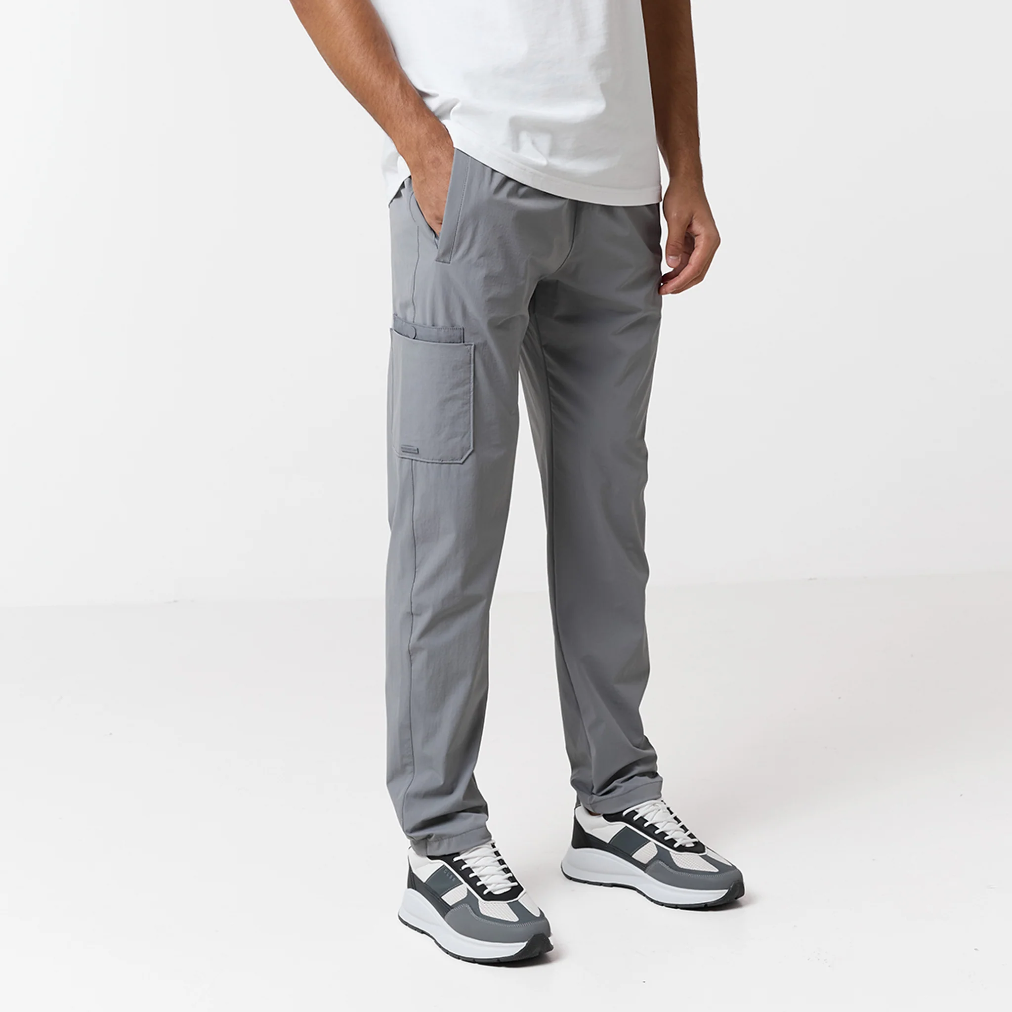 Double Pocket Tech Trouser | Mid Grey