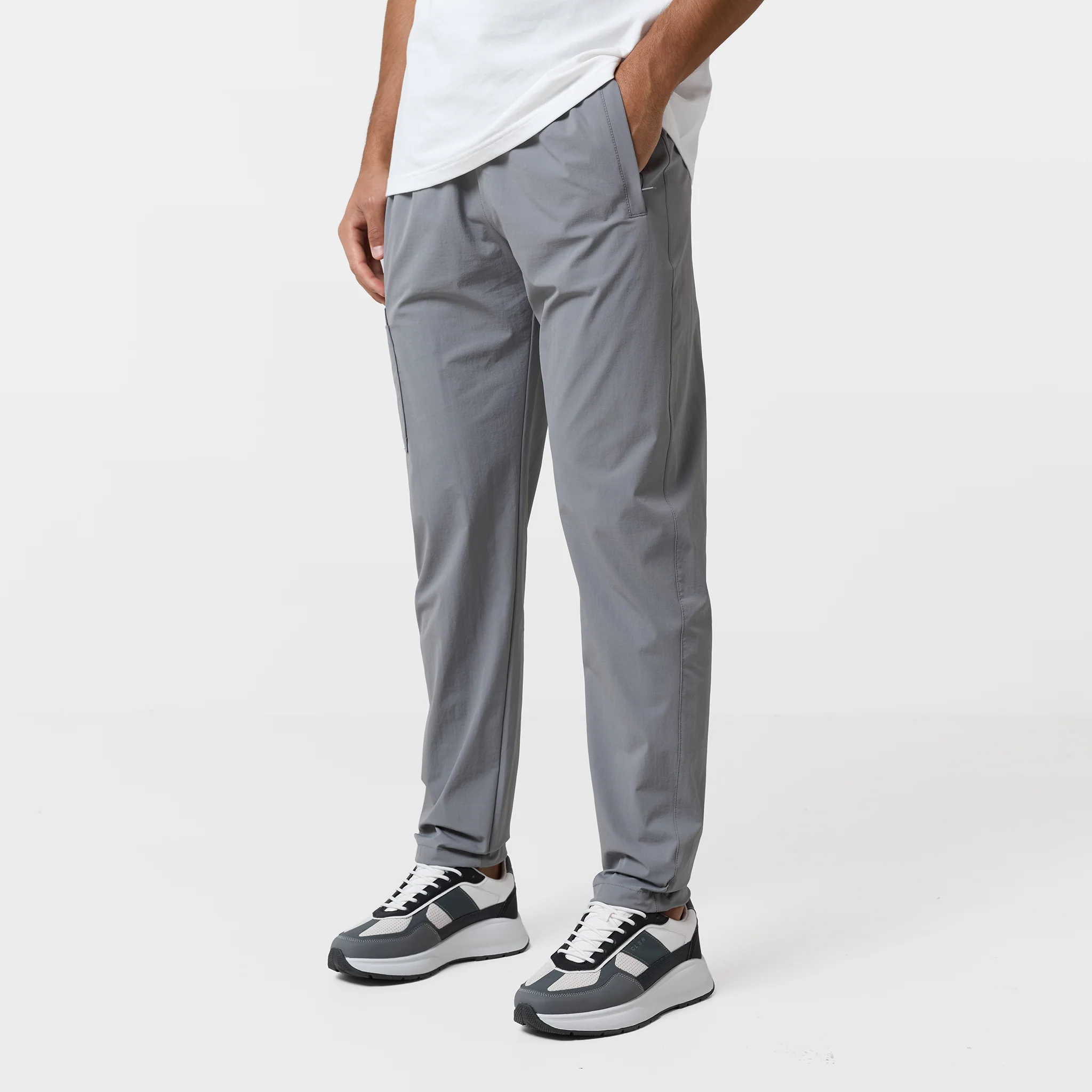 Double Pocket Tech Trouser | Mid Grey - Image 4