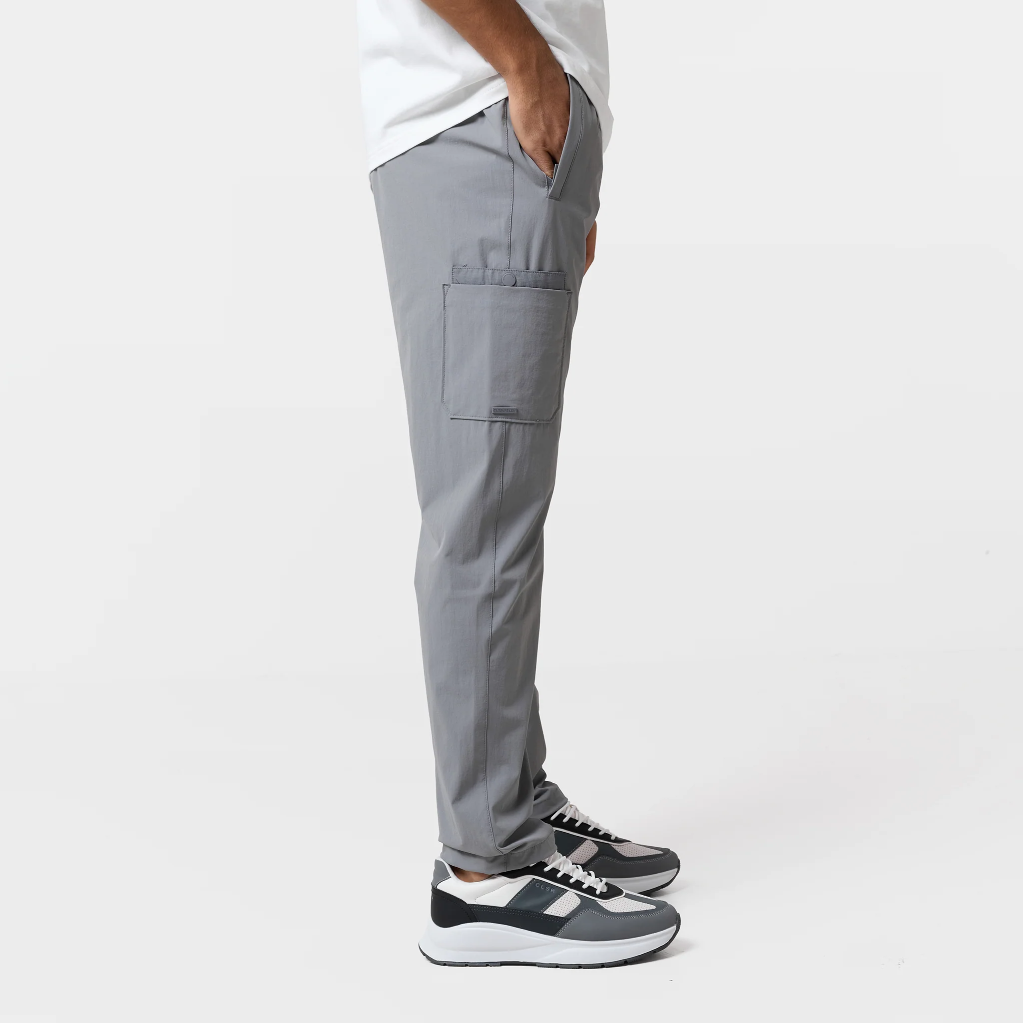 Double Pocket Tech Trouser | Mid Grey - Image 5