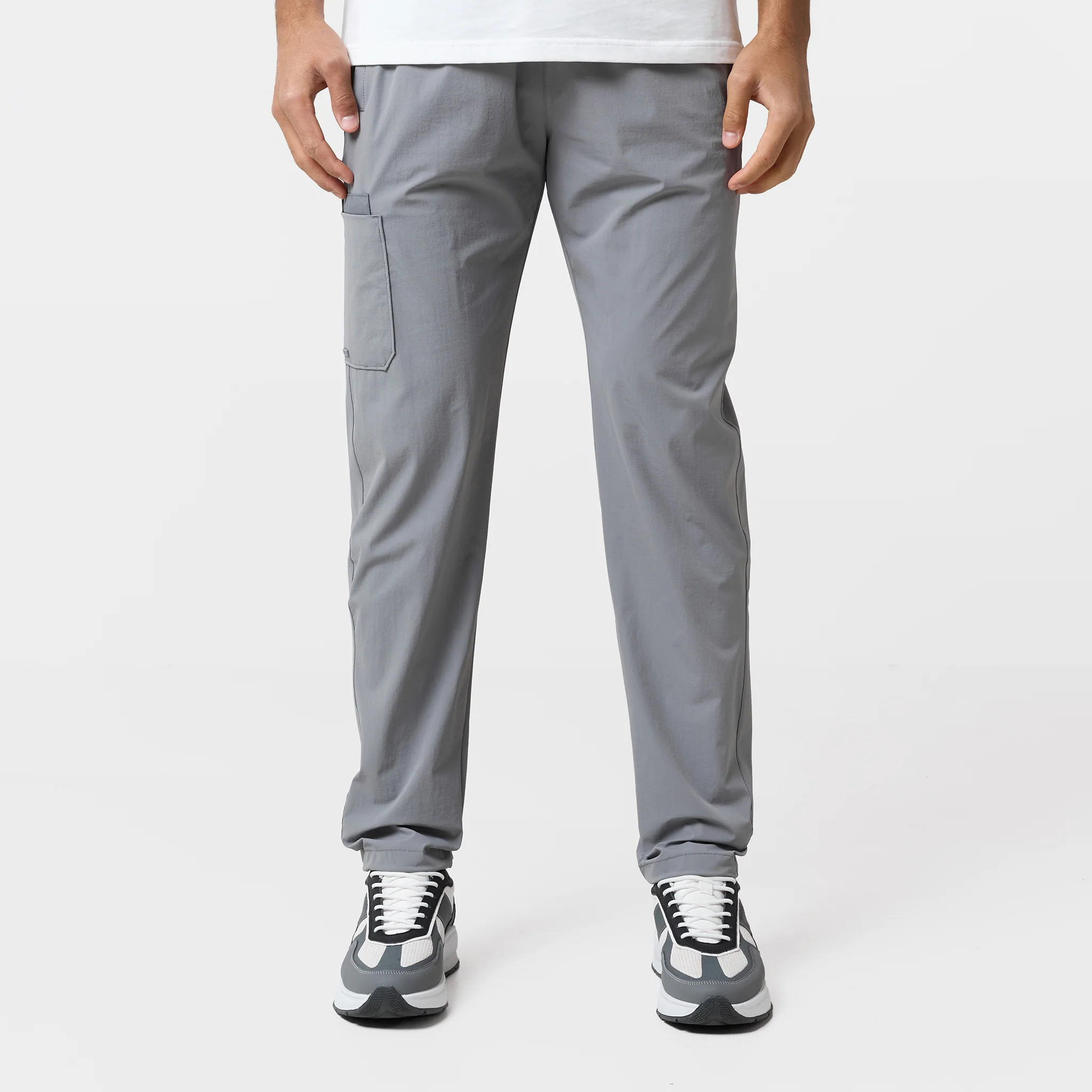 Double Pocket Tech Trouser | Mid Grey - Image 7