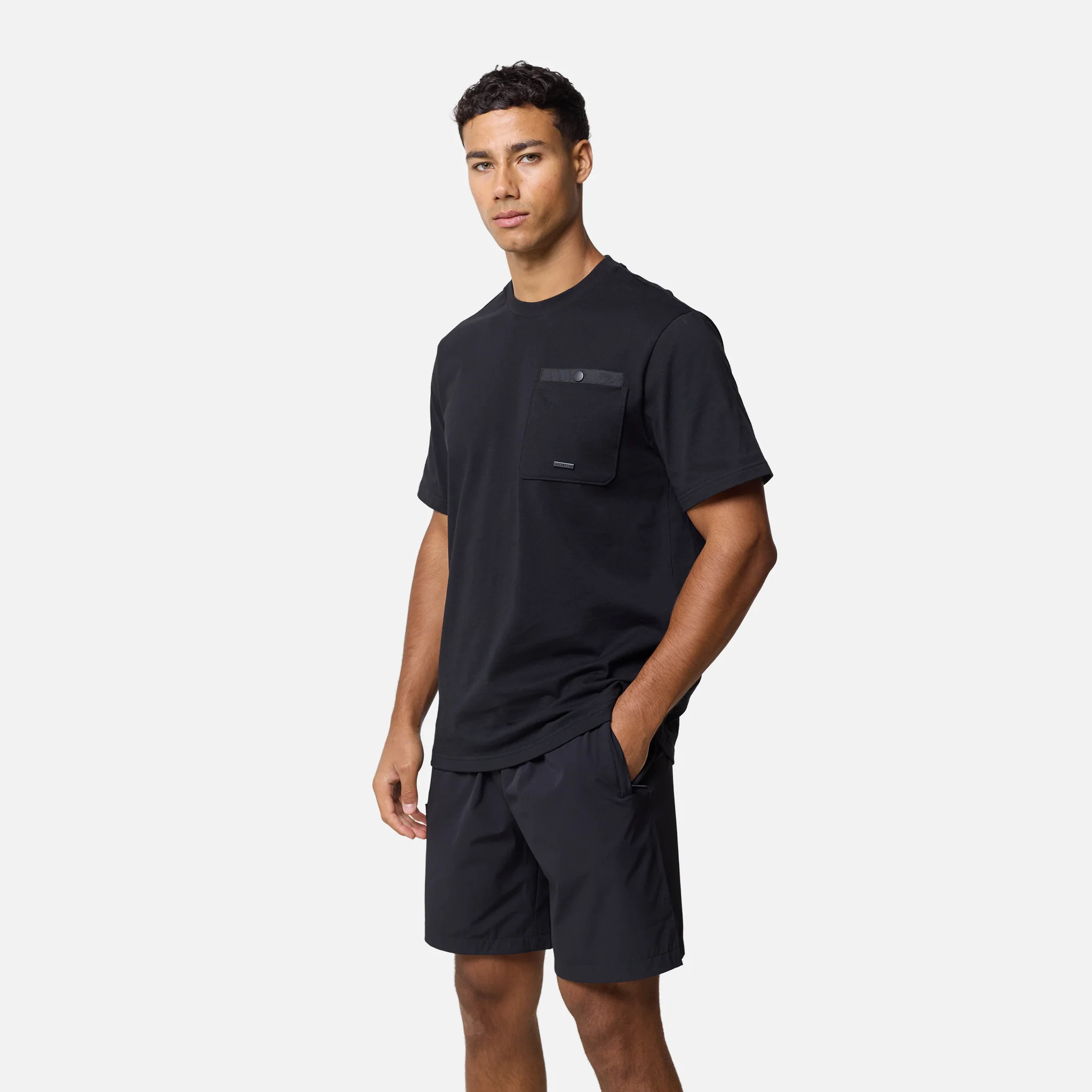 Double Pocket Tech T-Shirt Twinset | Black