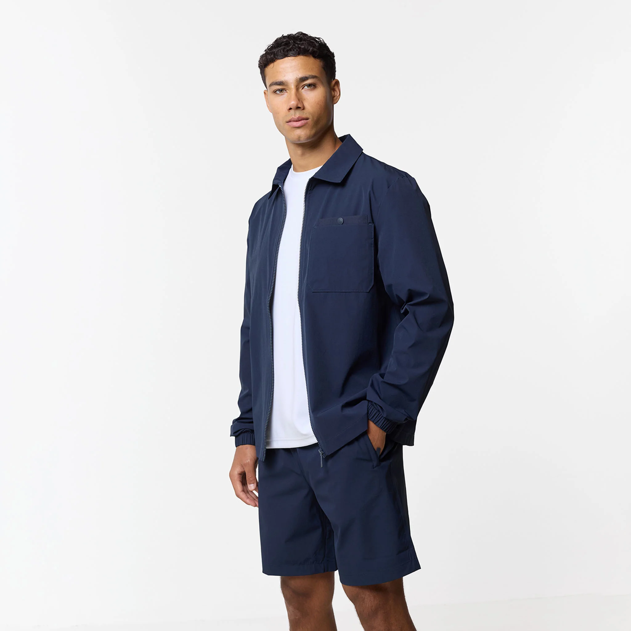 Double Pocket Tech Overshirt | Navy - Image 4