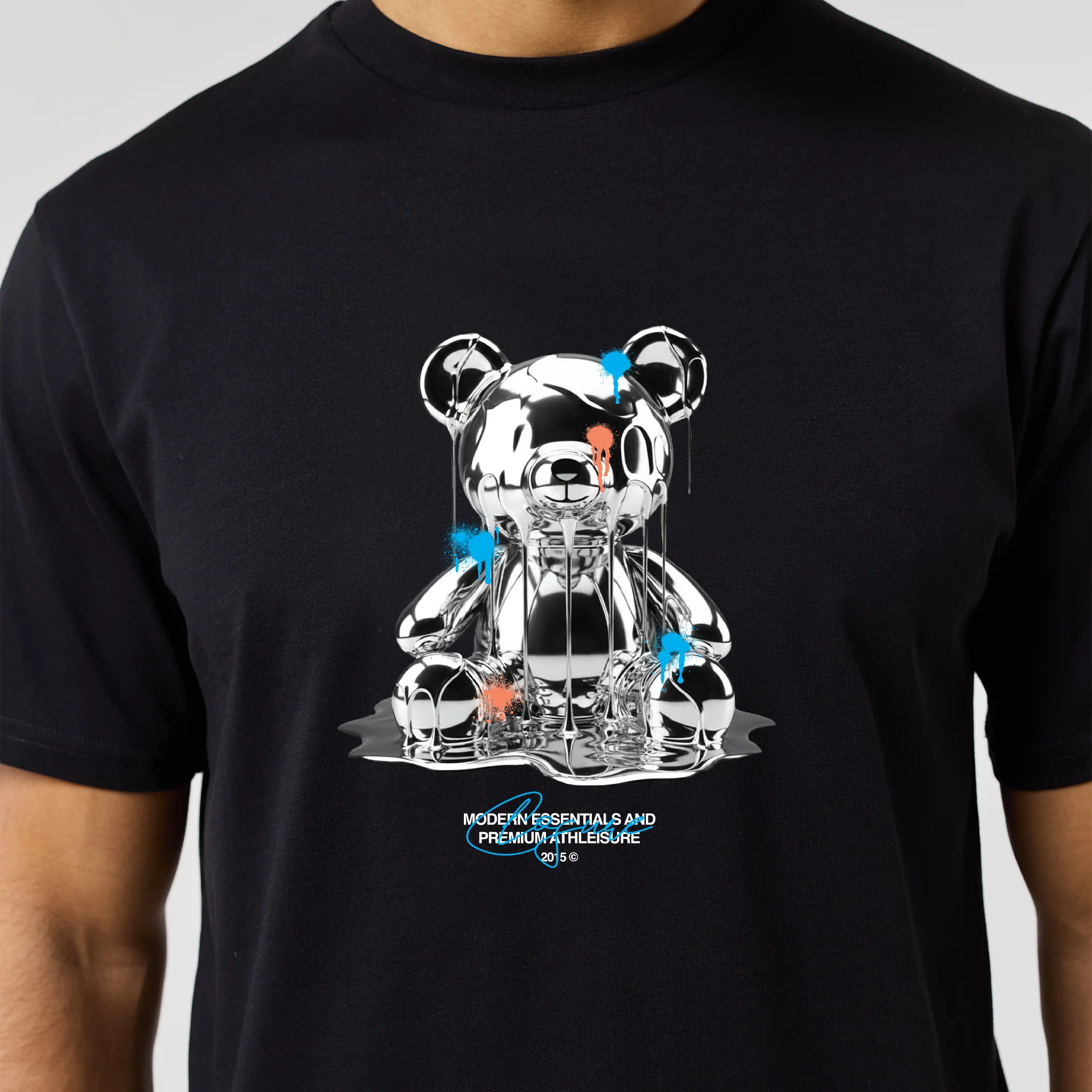 Dripping Chrome Teddy T-Shirt | Black - Image 3