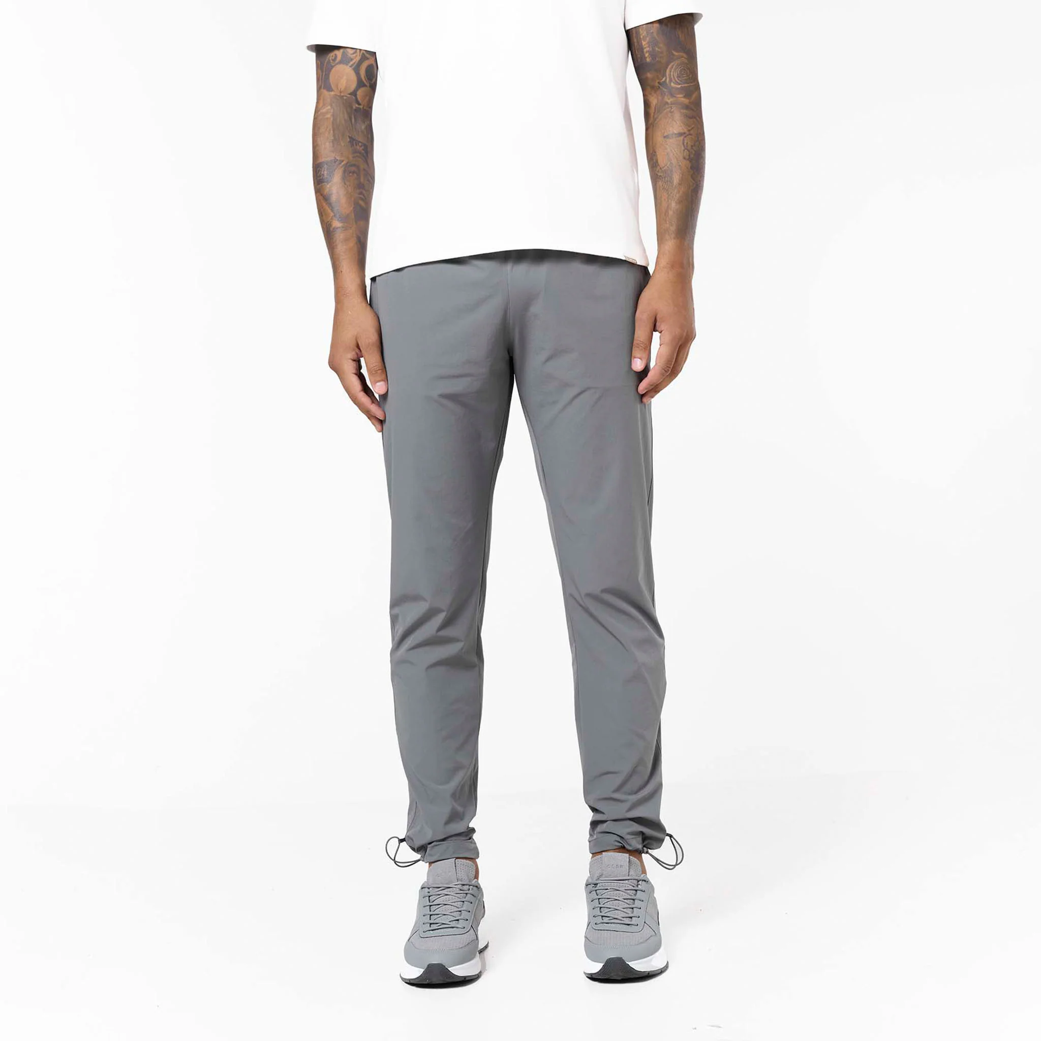 Essential Open Hem Tech Pant | Mid Grey - Image 3