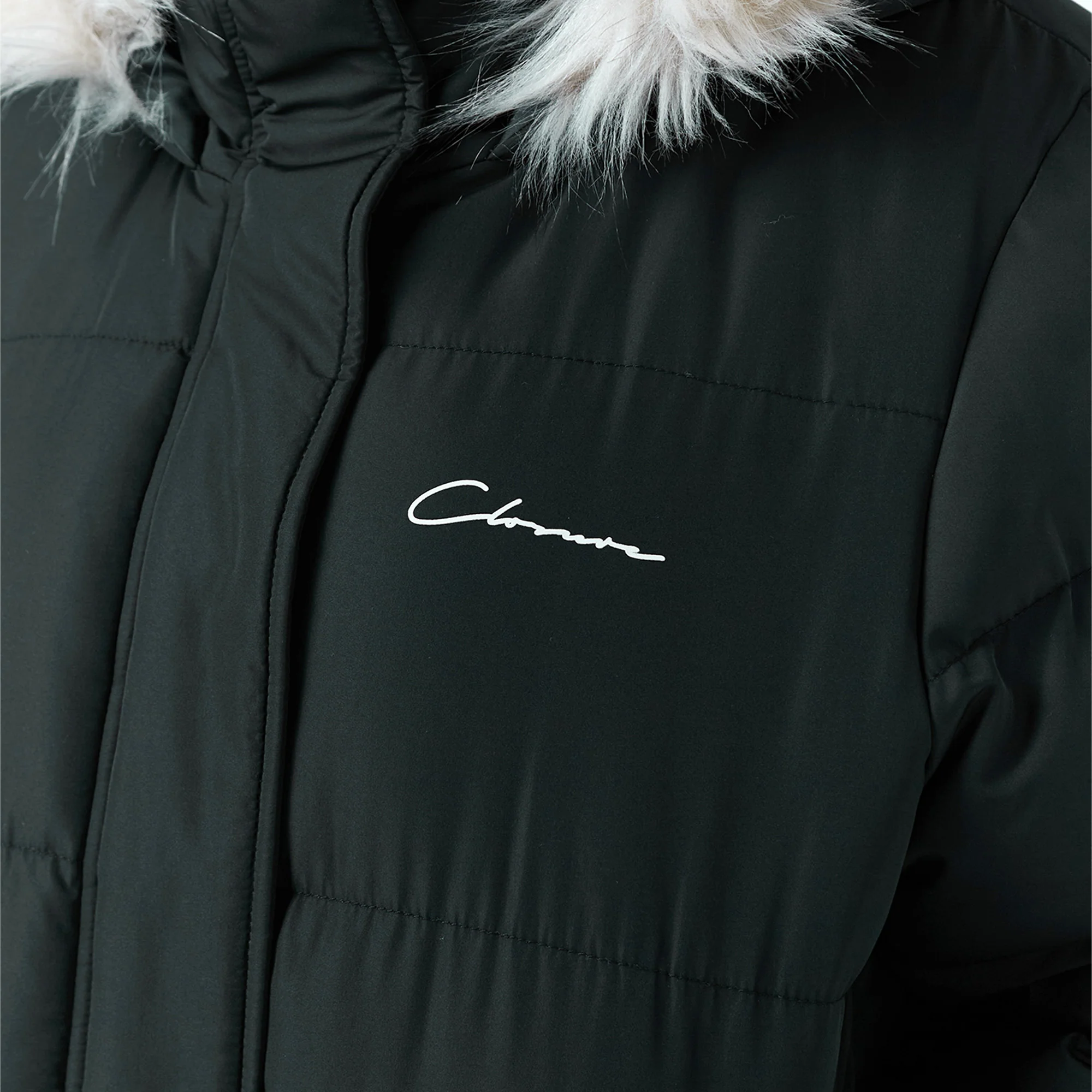 Faux Fur Cropped Puffer | Black - Image 4