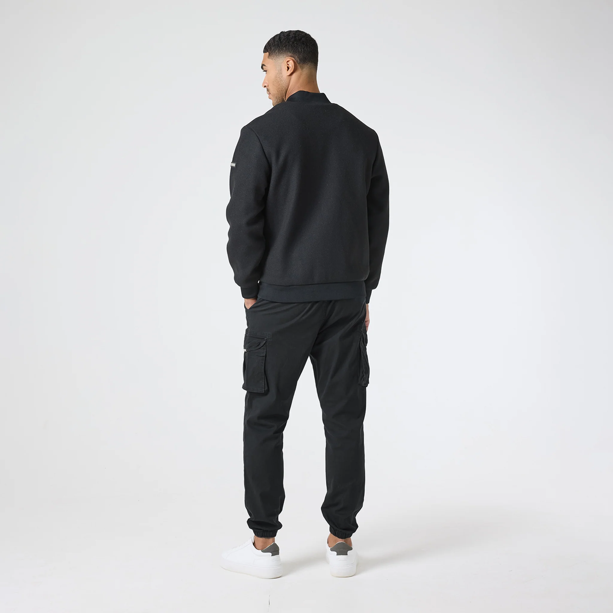 Faux Wool Smart Bomber | Black - Image 10