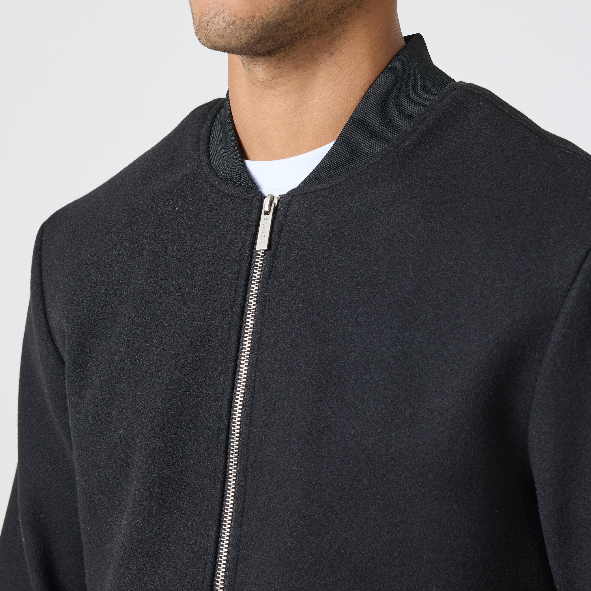 Faux Wool Smart Bomber | Black - Image 4