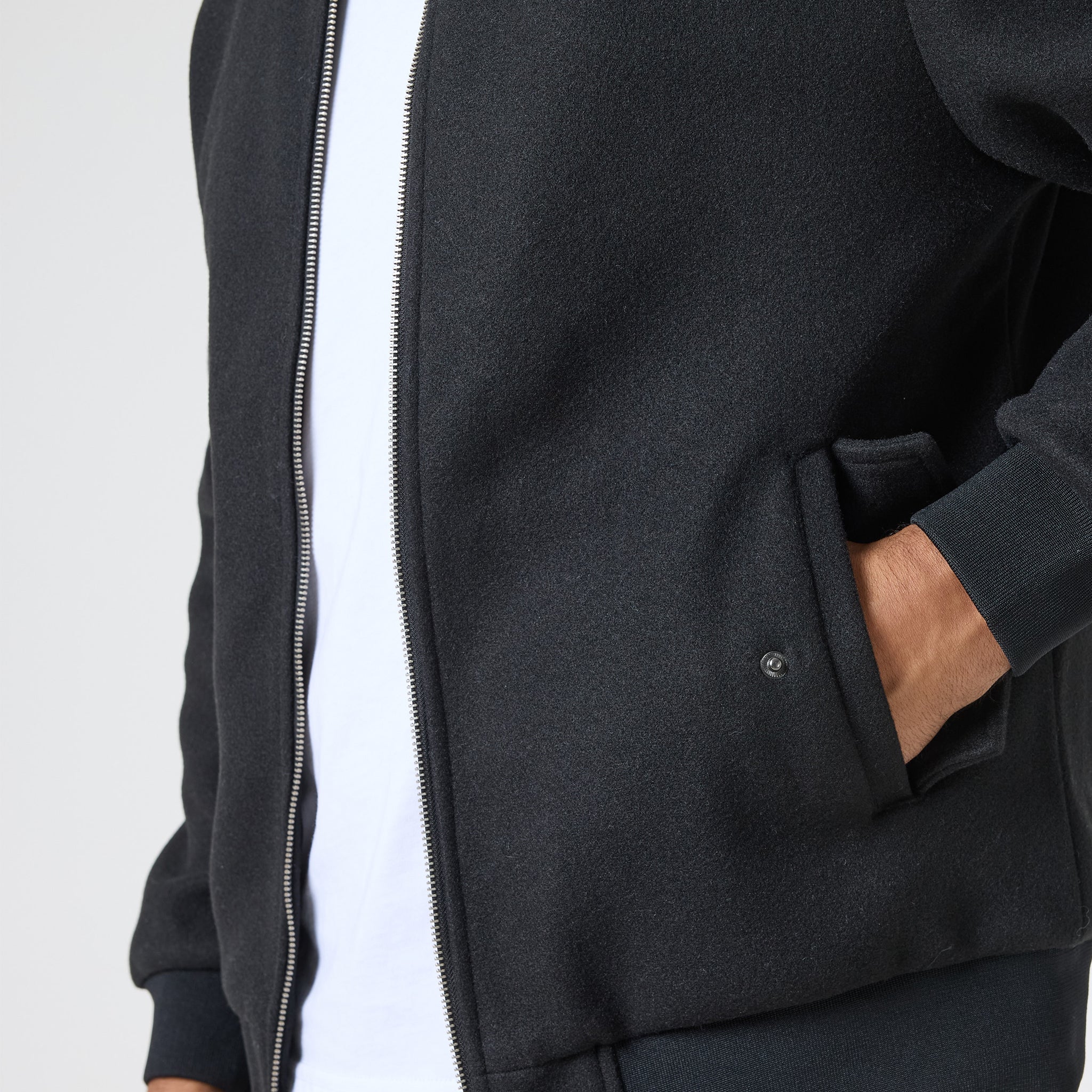 Faux Wool Smart Bomber | Black - Image 7