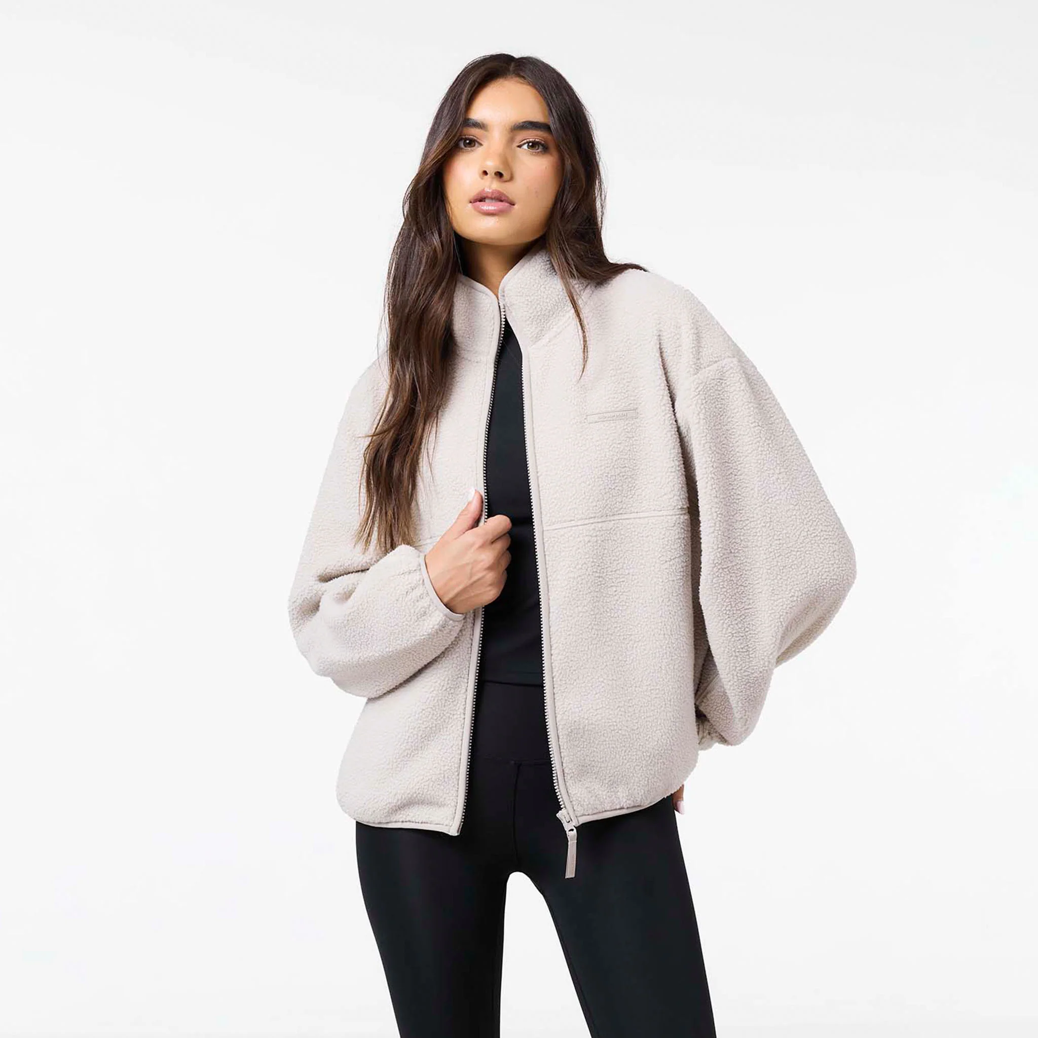 Full Zip Borg Fleece | Sand - Image 4
