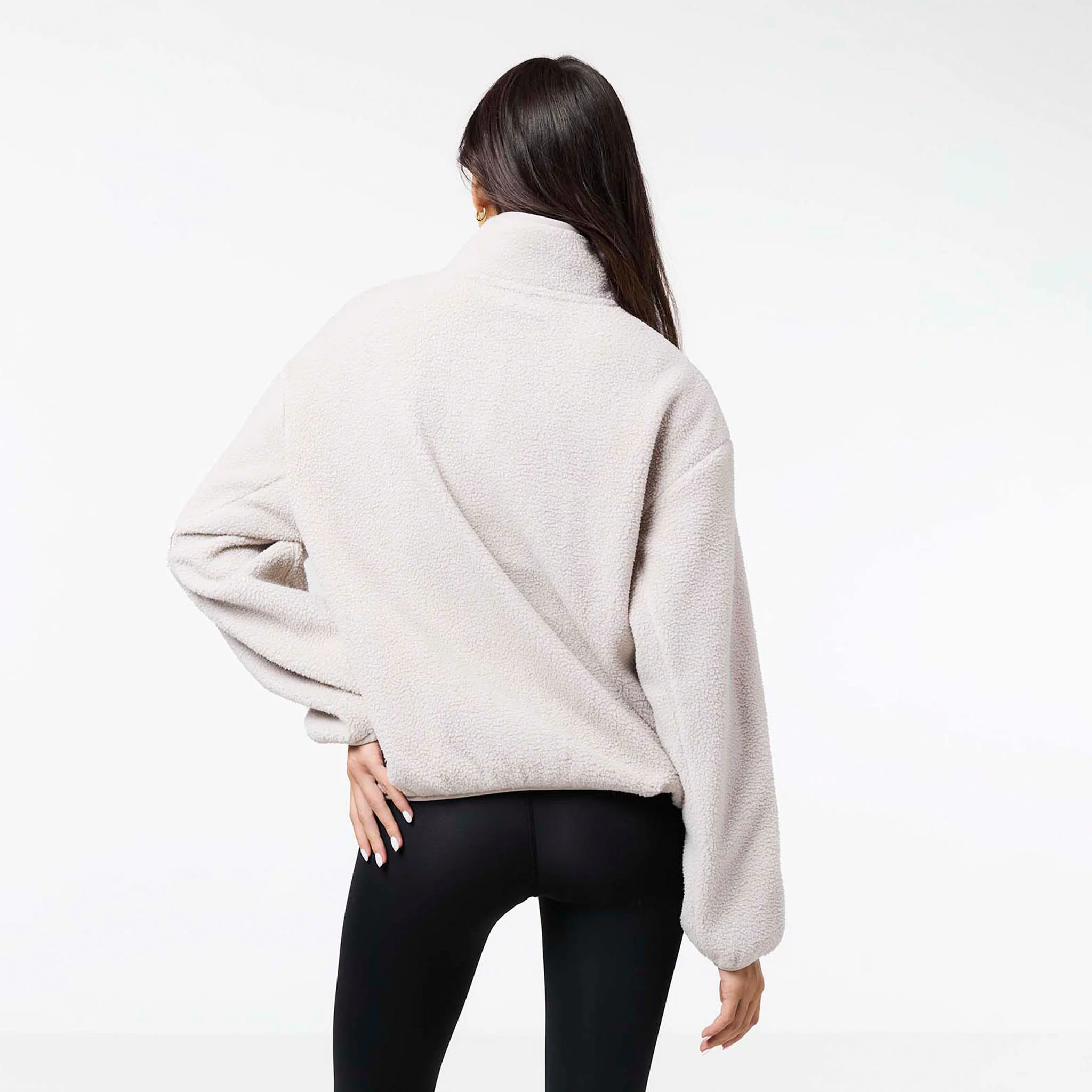 Full Zip Borg Fleece | Sand - Image 7