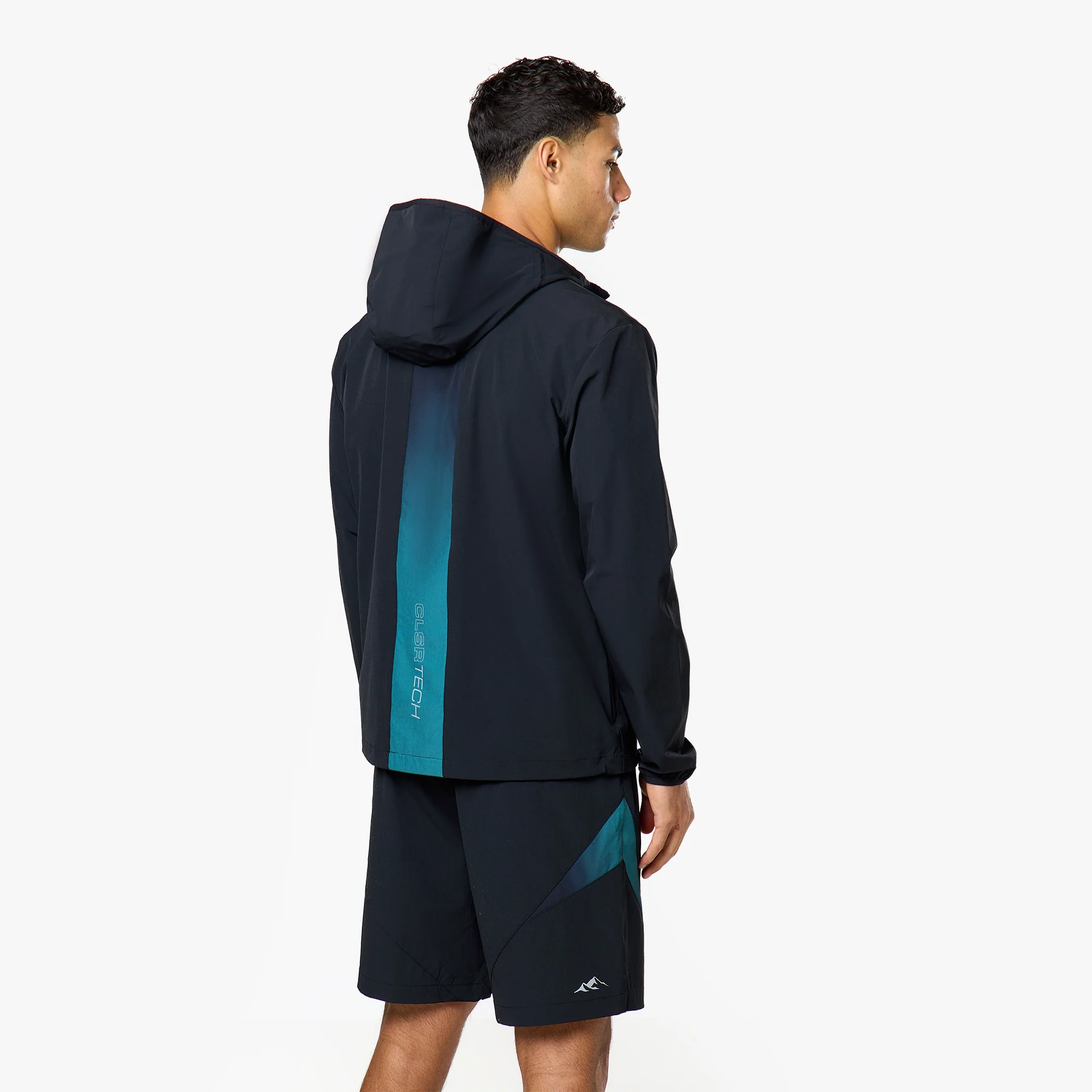Gradient Motion Windbreaker Tri-Set | Black/Teal - Image 11
