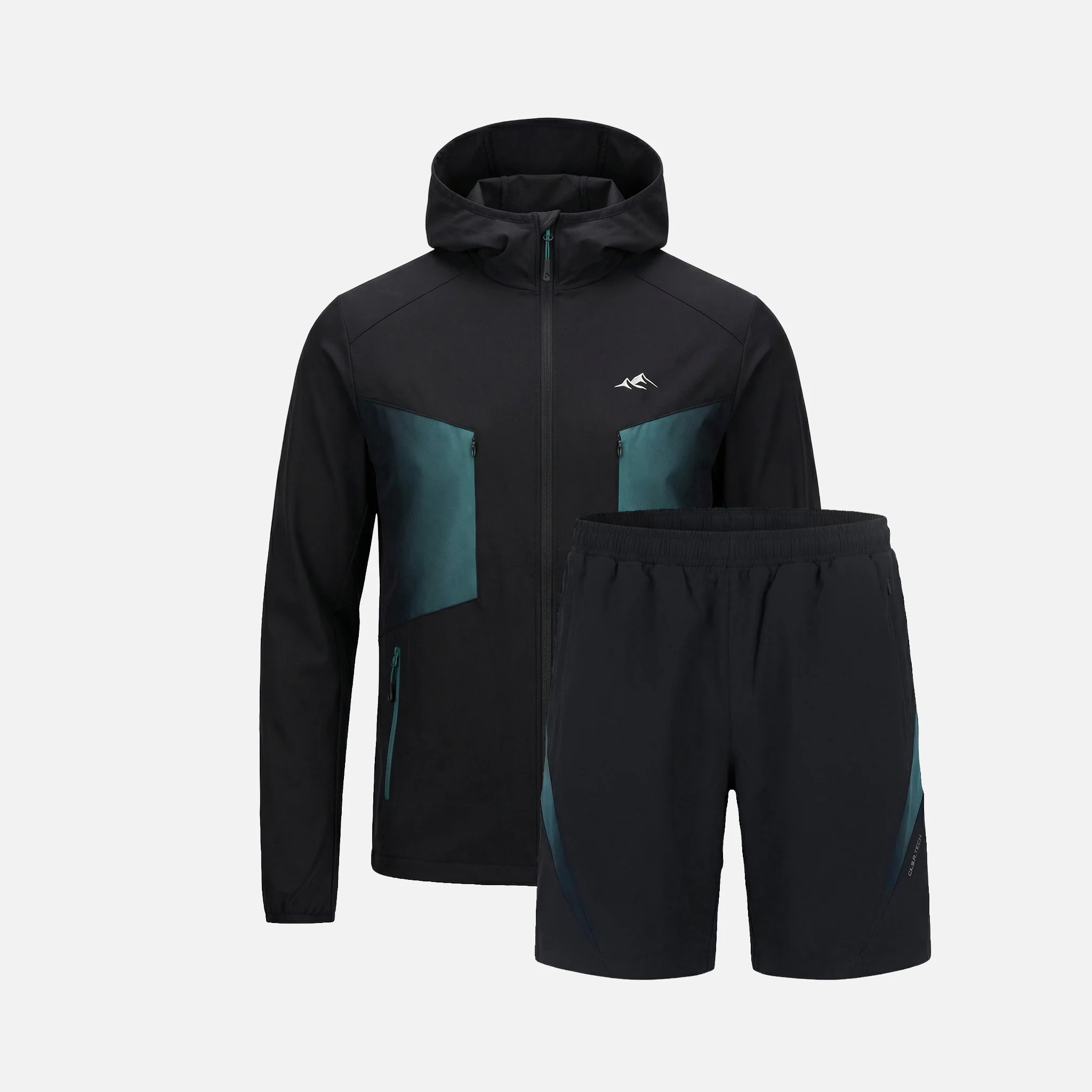 Gradient Motion Windbreaker Twinset | Black/Teal - Image 13