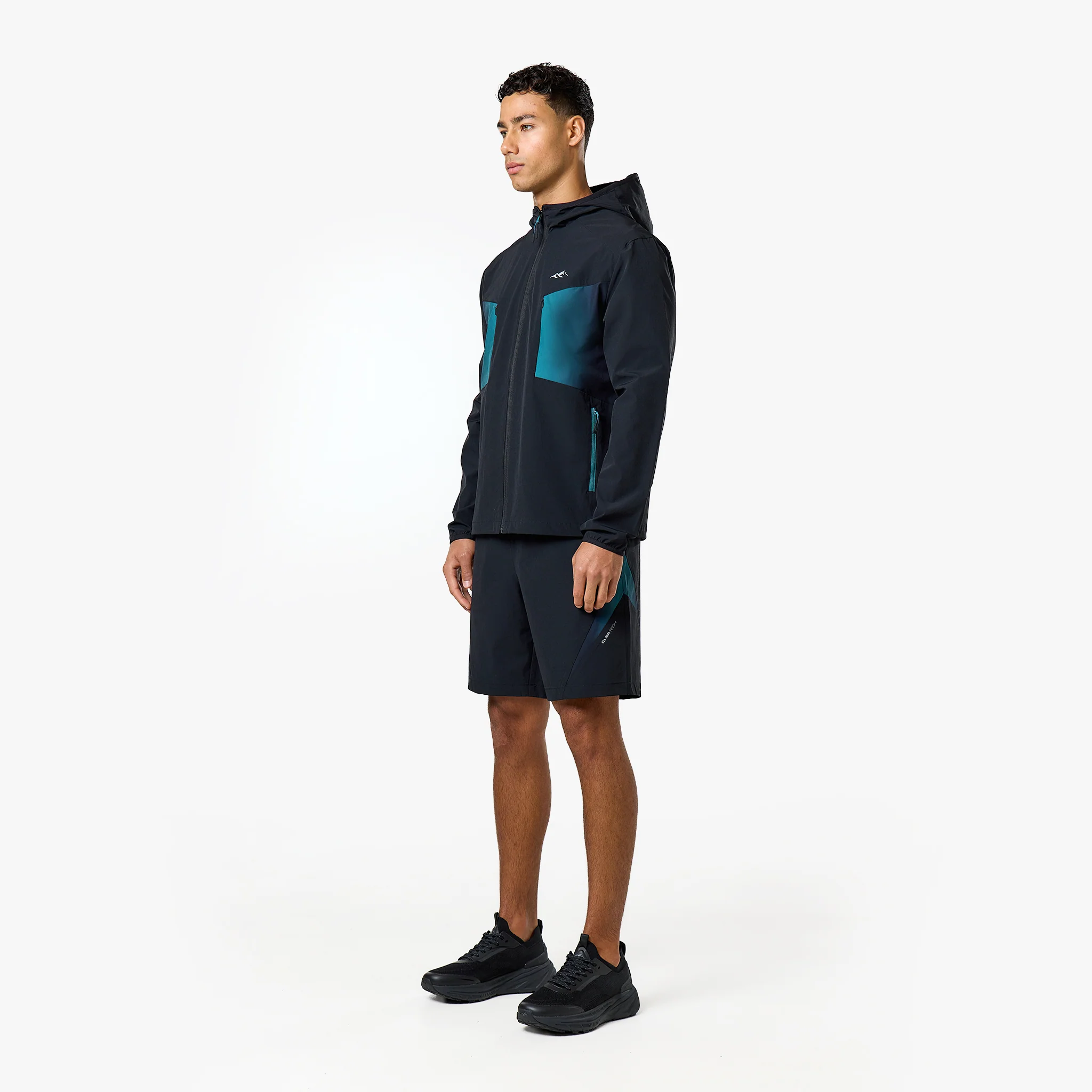 Gradient Motion Windbreaker Twinset | Black/Teal - Image 4