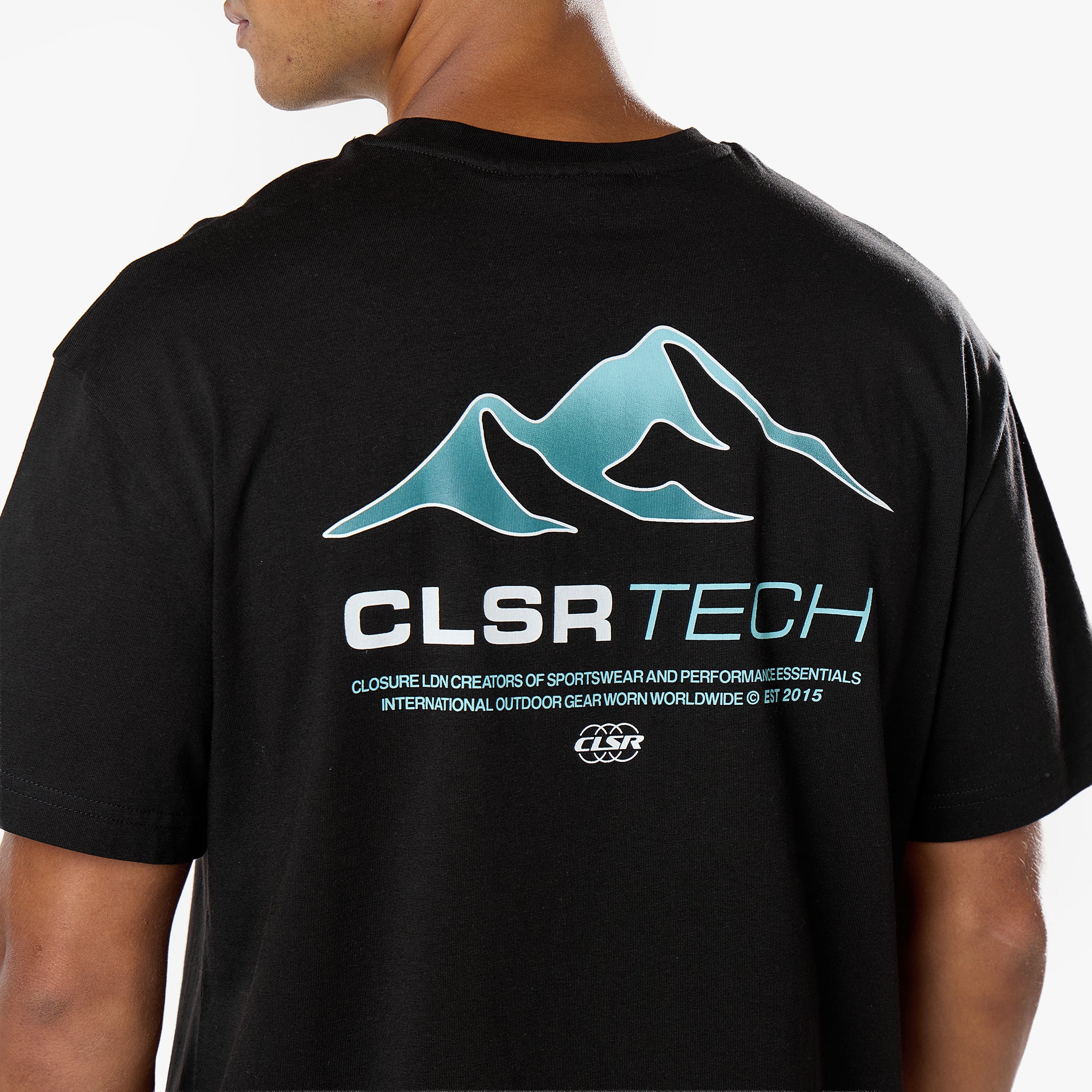Gradient Mountain Tech T-Shirt | Black - Image 3