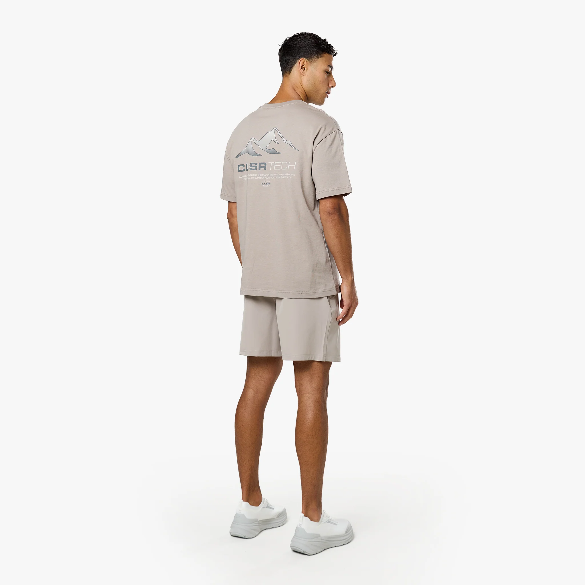 Gradient Mountain Tech T-Shirt | Fossil - Image 5