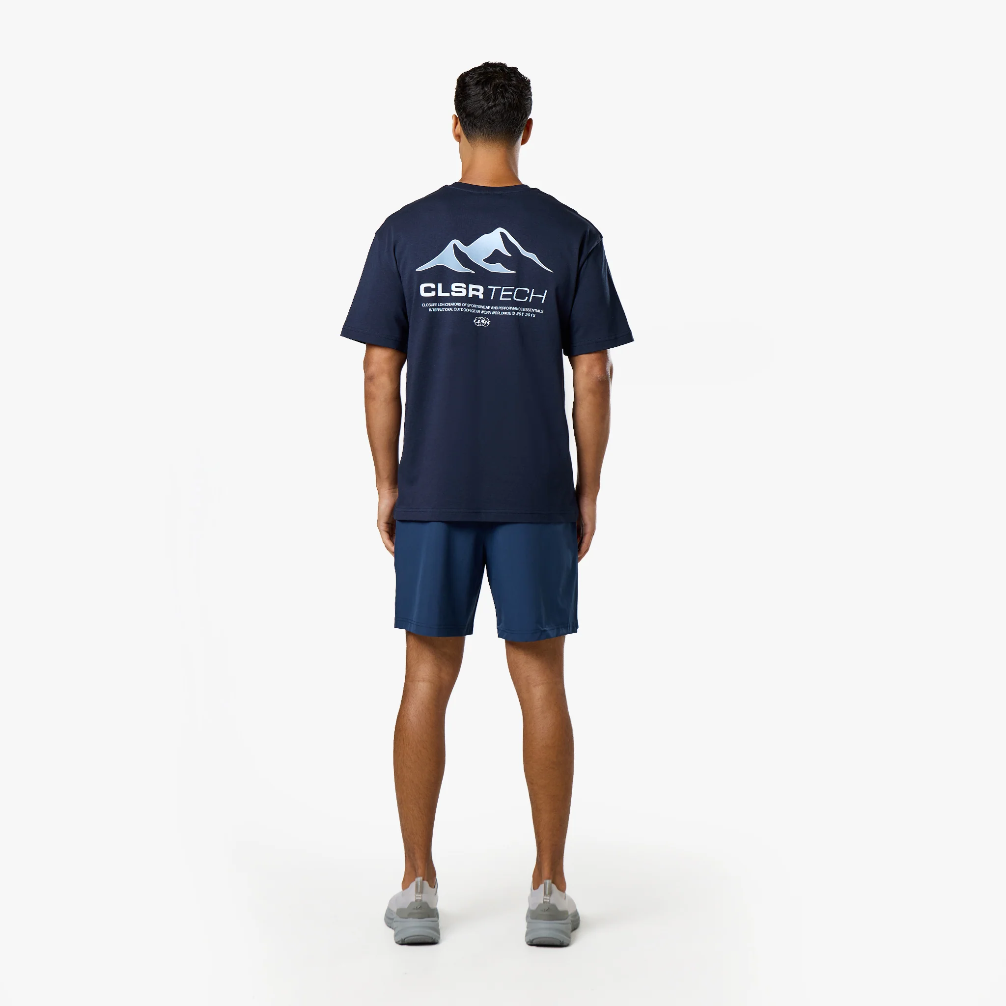 Gradient Mountain Tech T-Shirt | Navy - Image 2