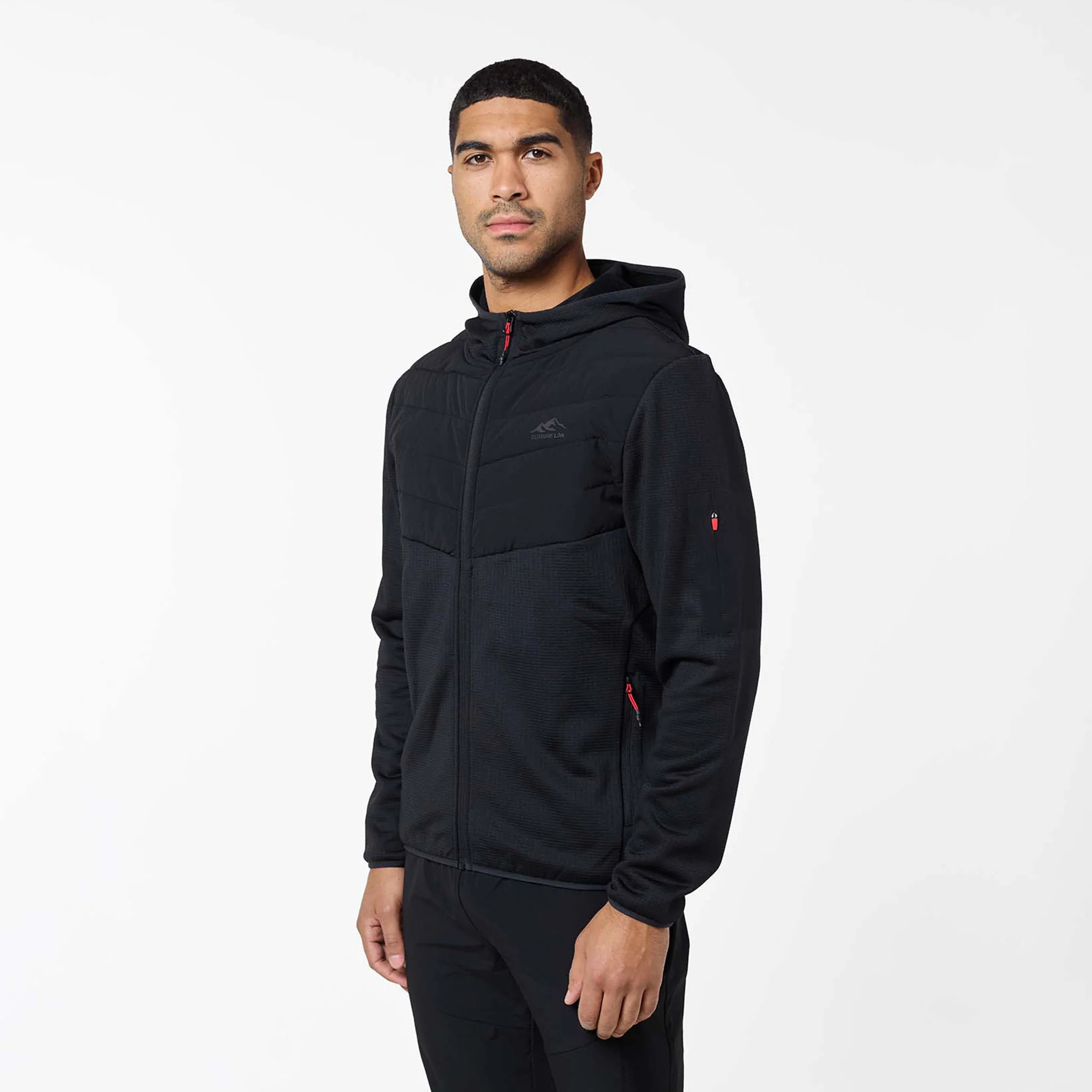 Grid Fleece Hybrid Tracksuit | Black - Image 3