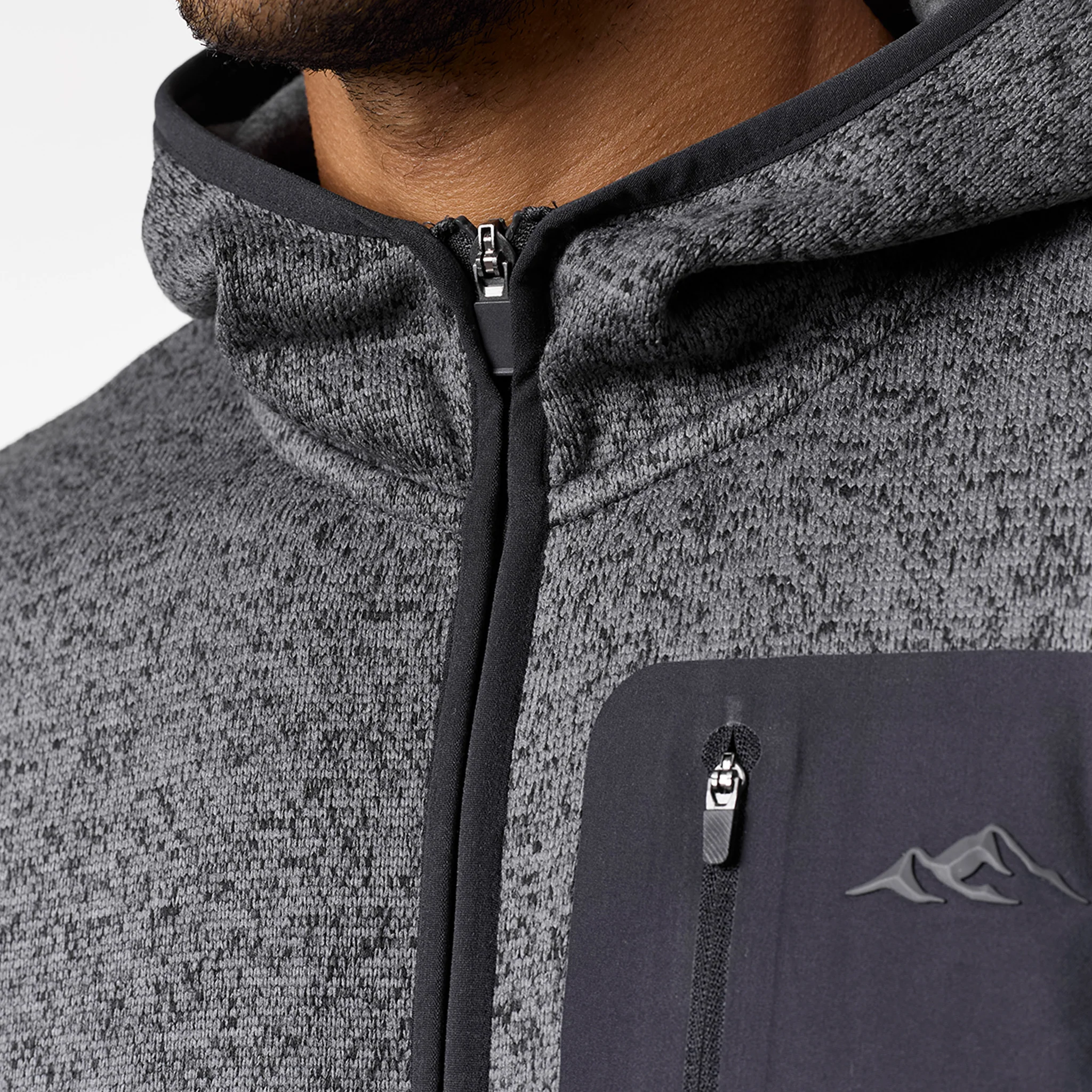 Heat Seal Tech Knit Hoodie | Mid Grey - Image 9