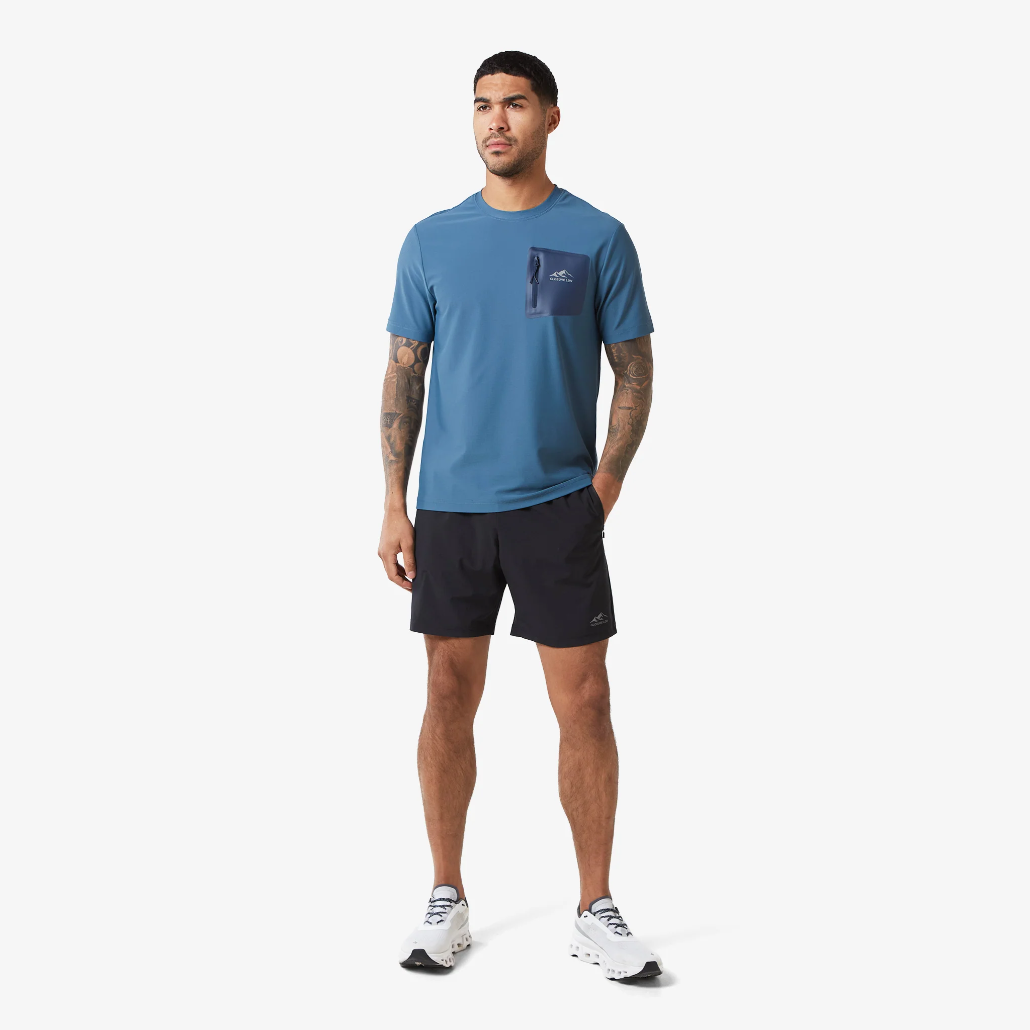Heat Seal Zip Block Pocket T-Shirt | Blue - Image 4