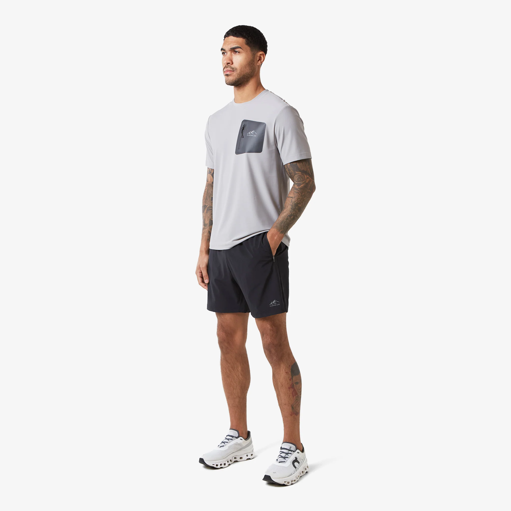 Heat Seal Zip Block Pocket T-Shirt | Grey - Image 3